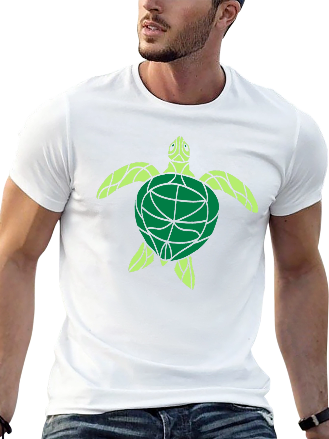 Turtle Graphic Print Black T-Shirt