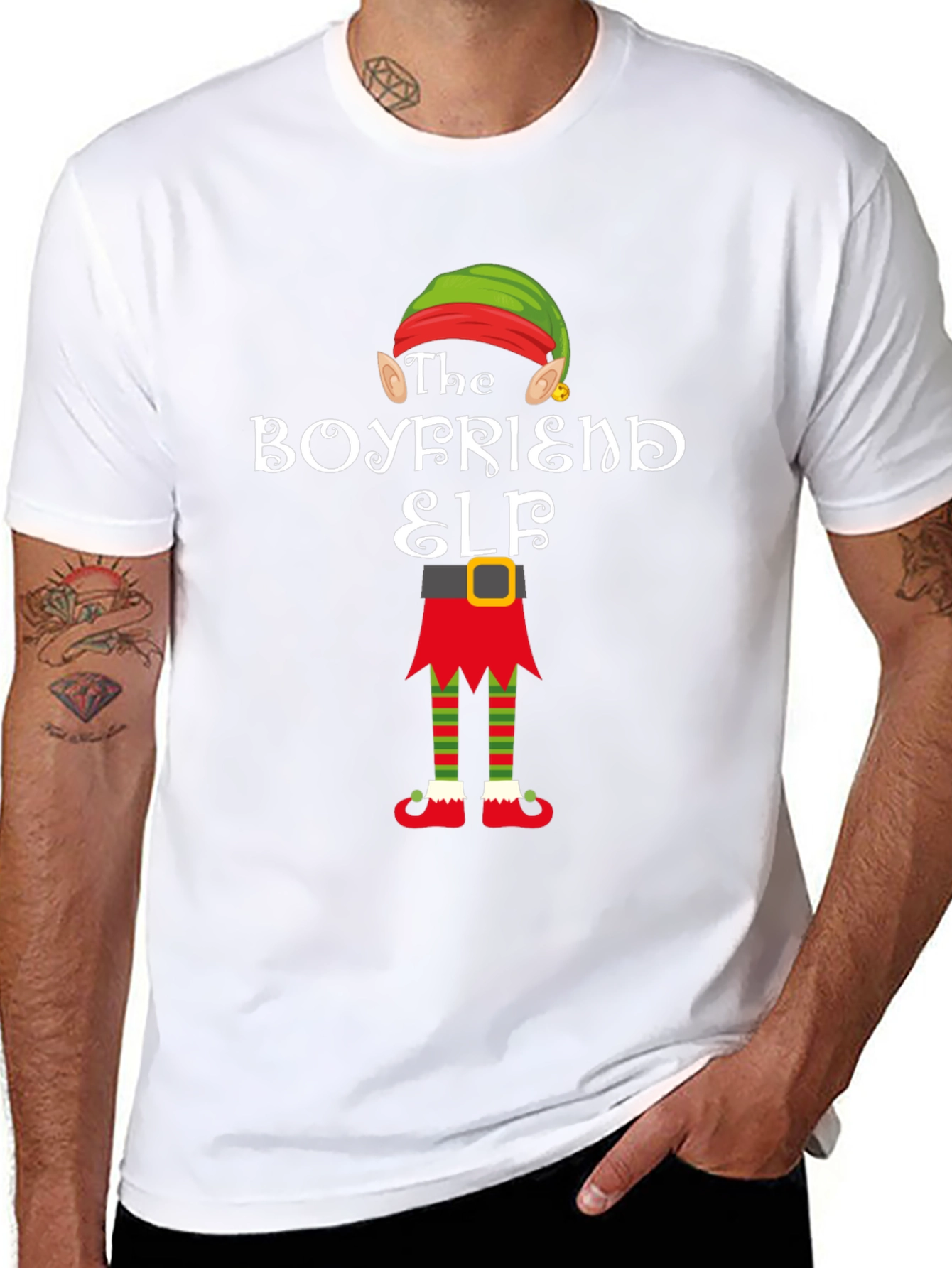Boyfriend Elf Holiday Graphic Tee