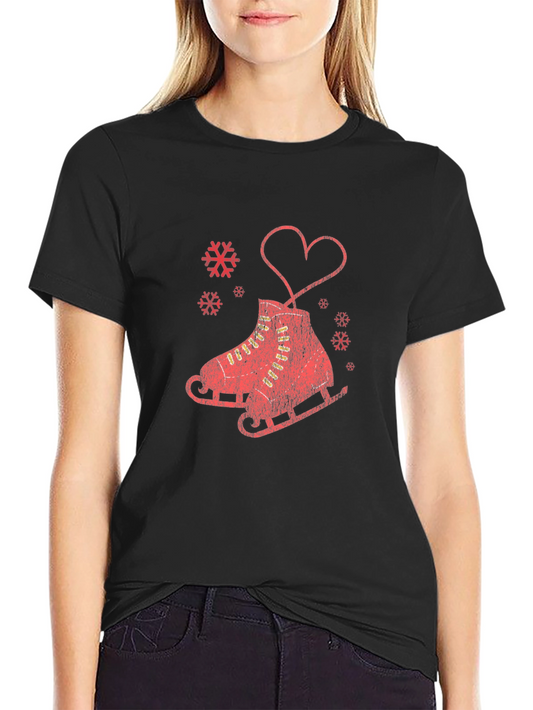 I Love Ice Skating Black T-Shirt