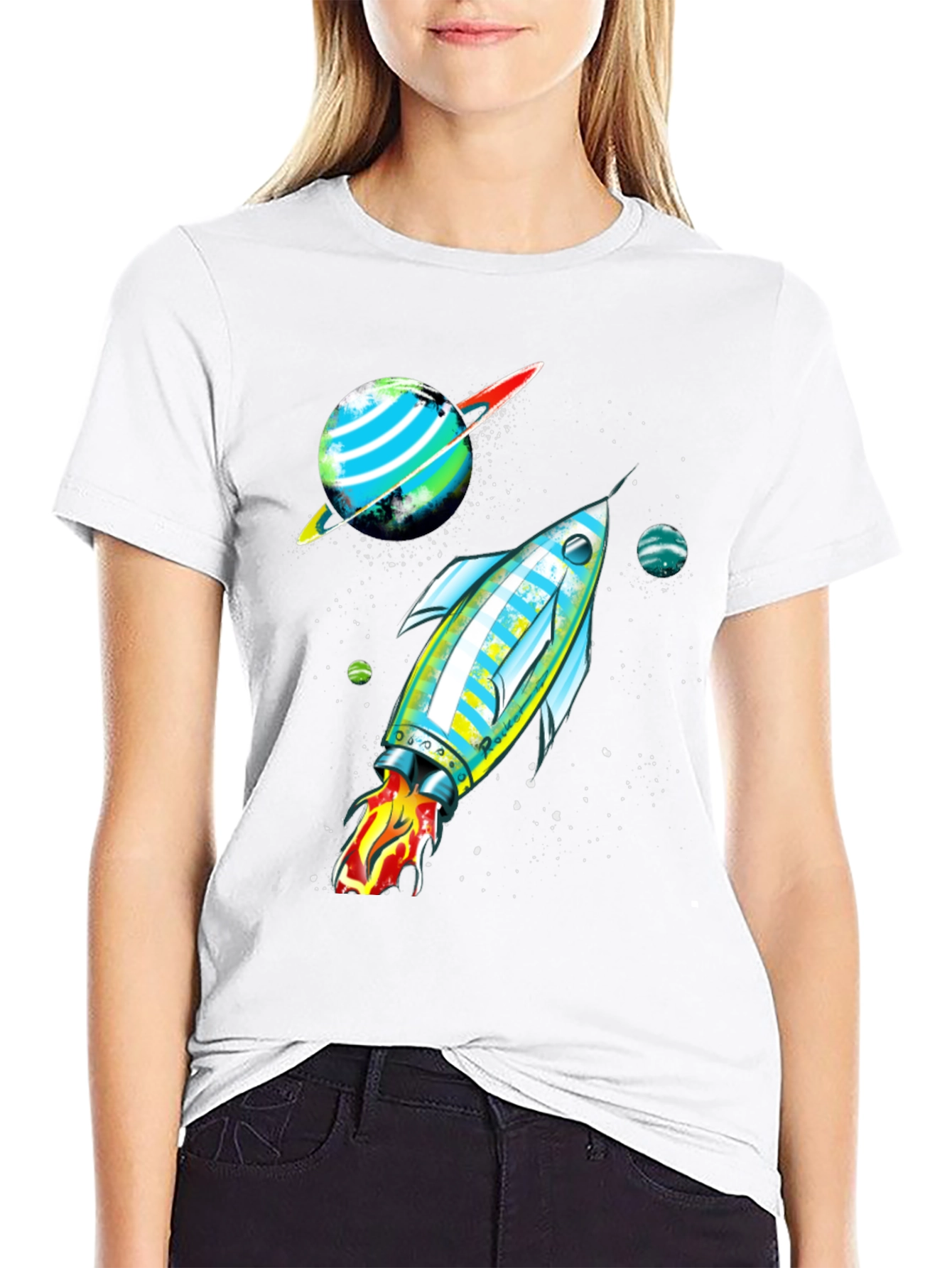 Cosmic Rocket Graphic Tee - Space Adventure Shirt