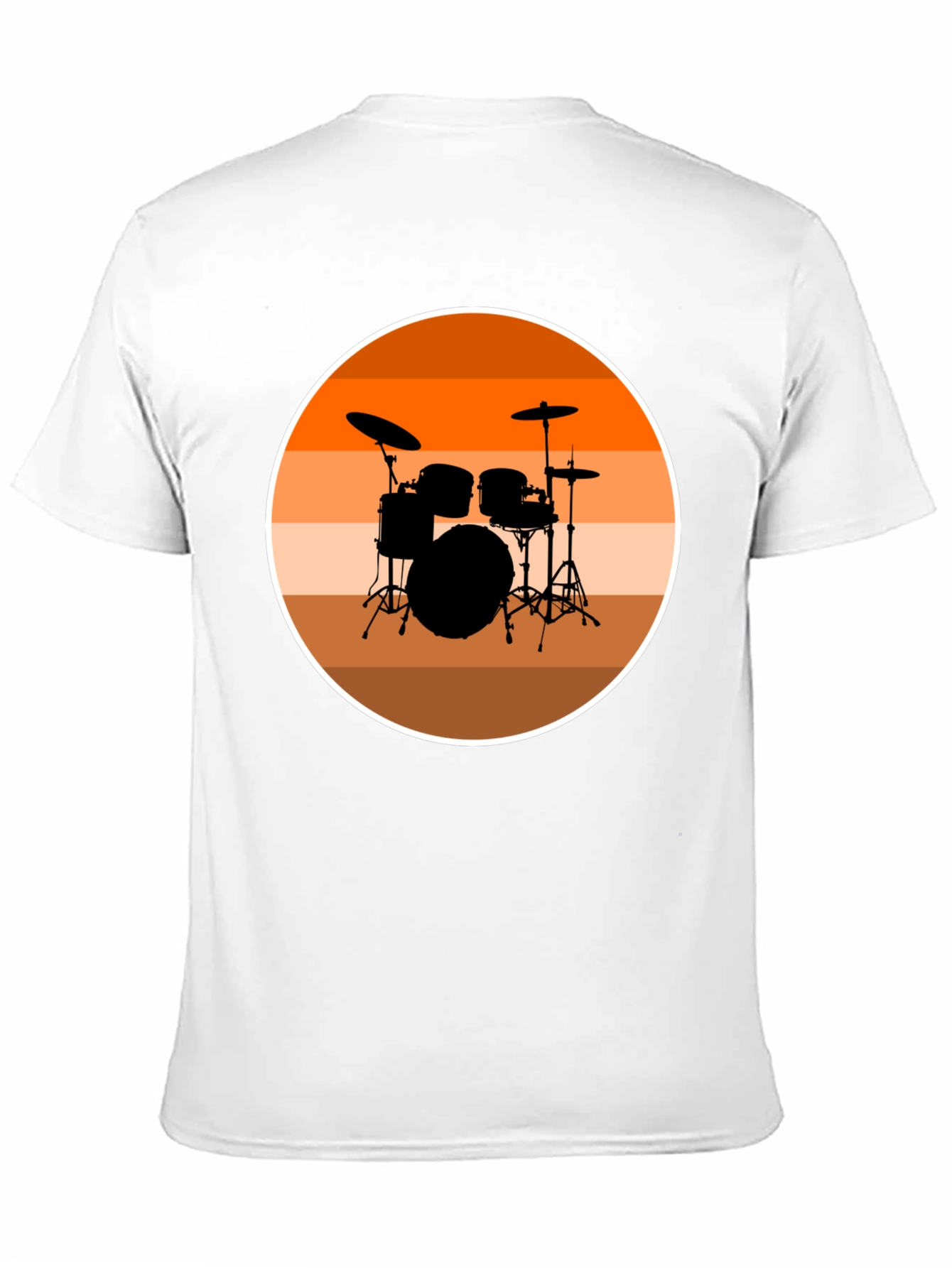 Drum Set Silhouette T-Shirt - Retro Music Tee