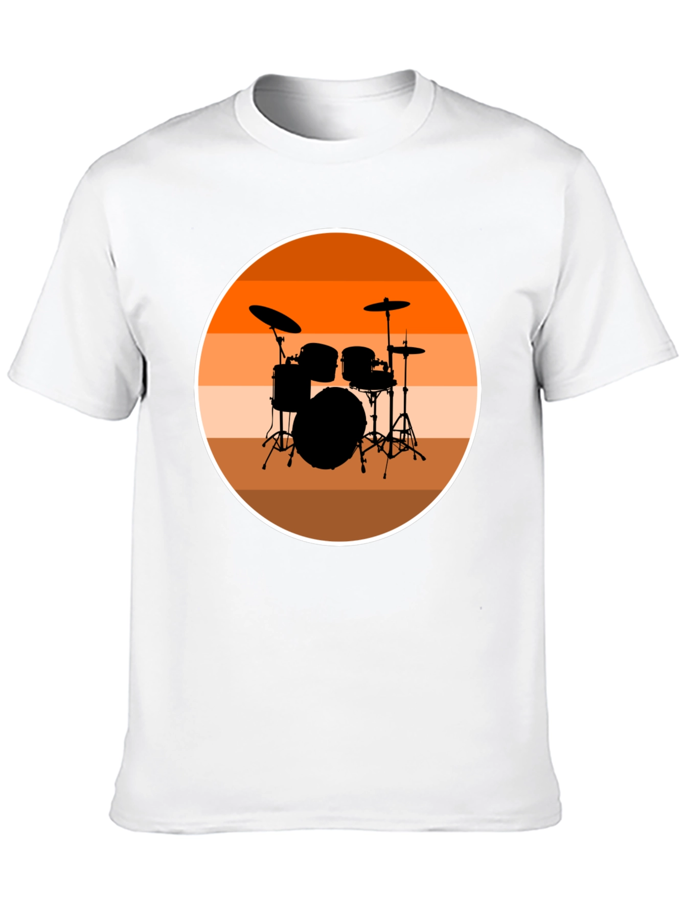 Drum Set Silhouette T-Shirt - Retro Music Tee