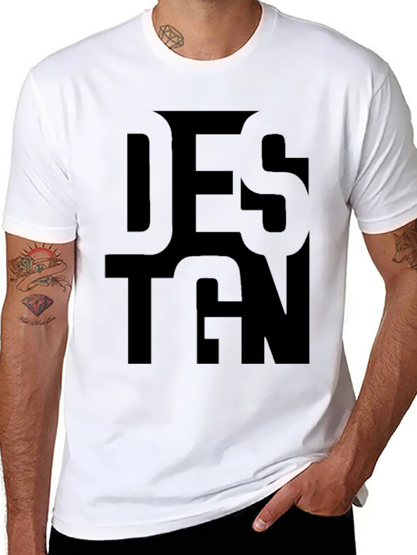 Bold Design Print Black T-Shirt