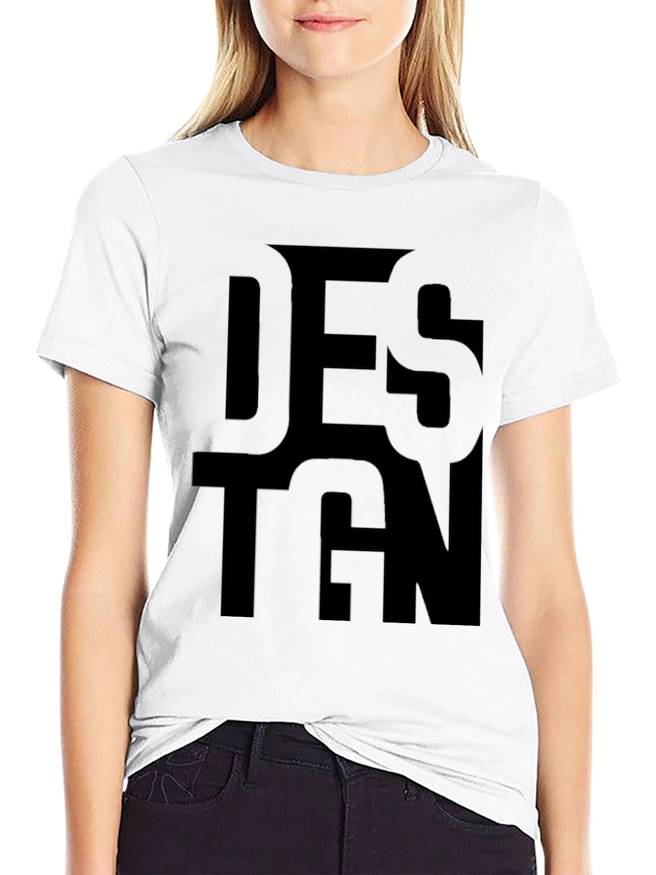 Bold Design Print Black T-Shirt