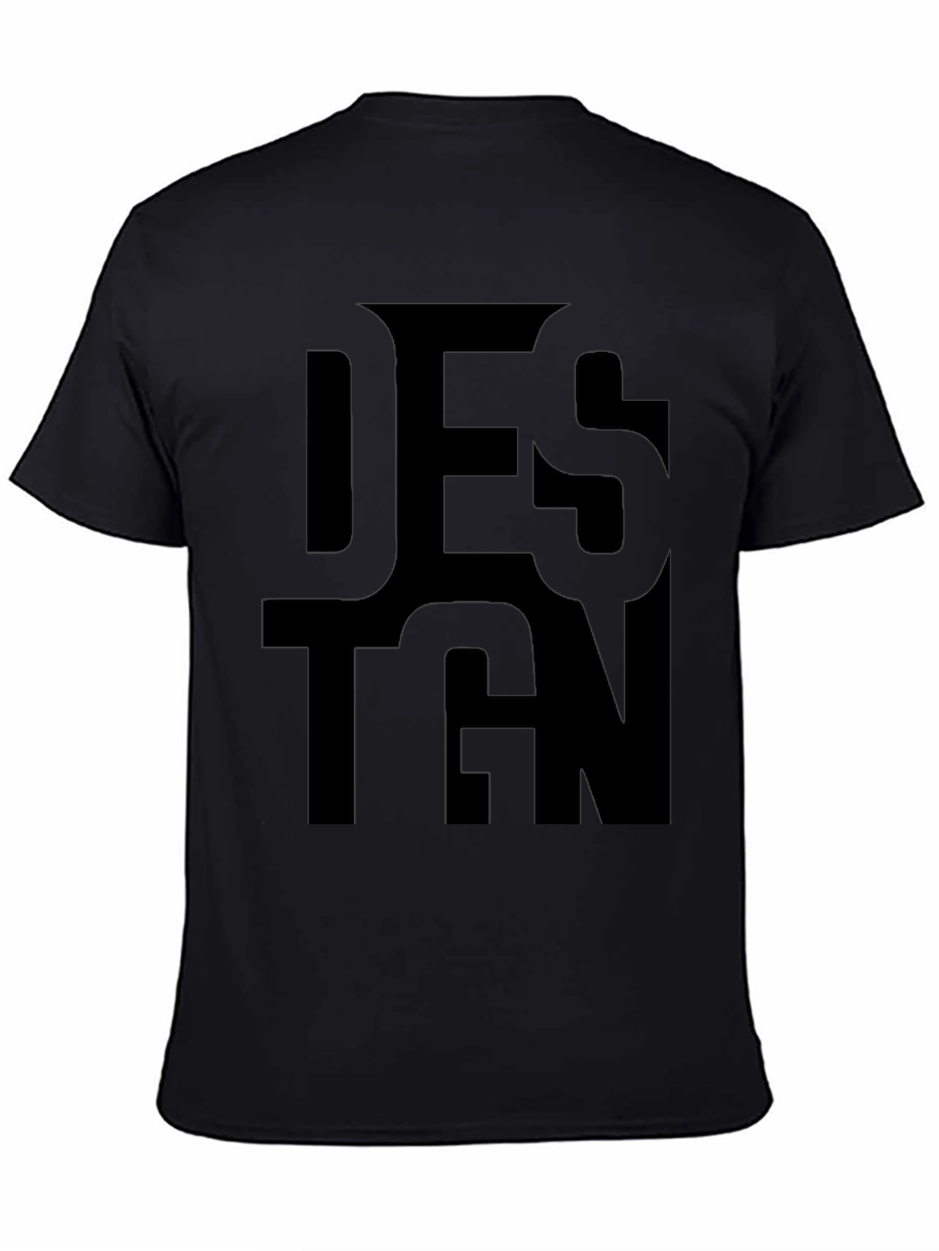 Bold Design Print Black T-Shirt