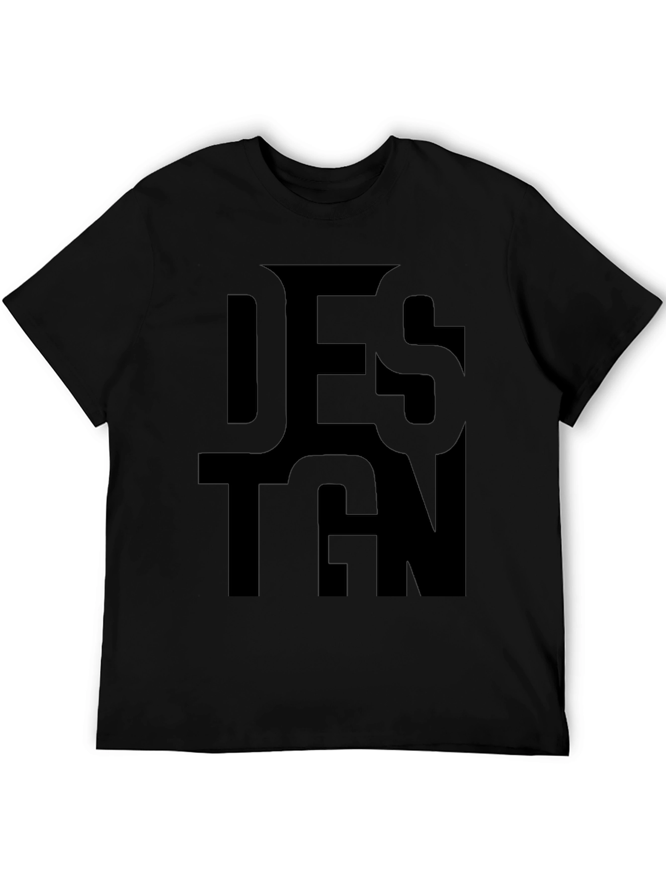 Bold Design Print Black T-Shirt