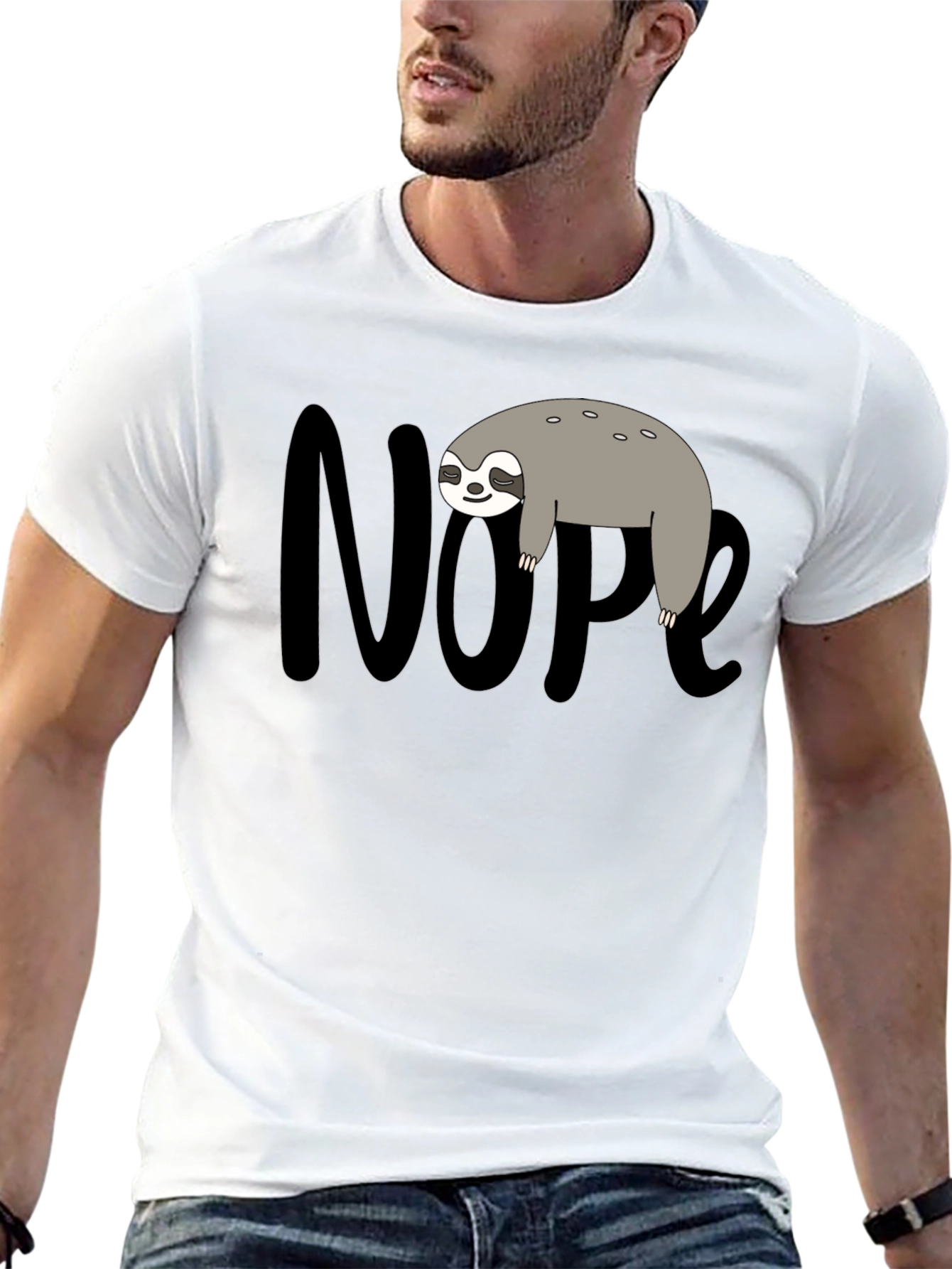 Nope Sloth Graphic Tee - Lazy Day Comfort