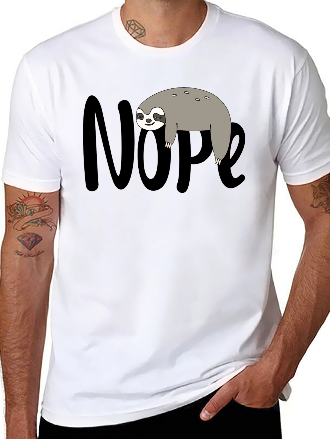 Nope Sloth Graphic Tee - Lazy Day Comfort