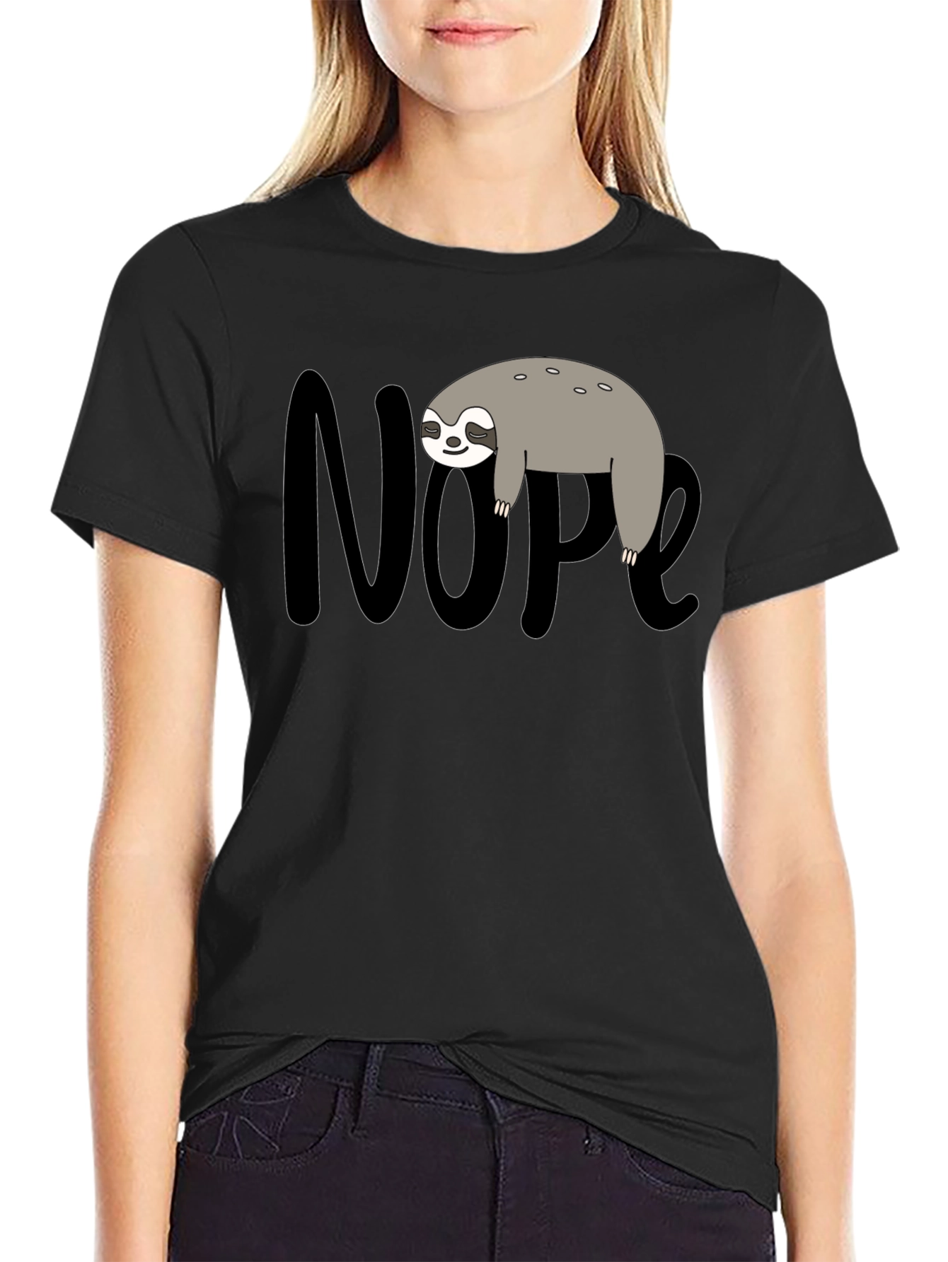 Nope Sloth Graphic Tee - Lazy Day Comfort