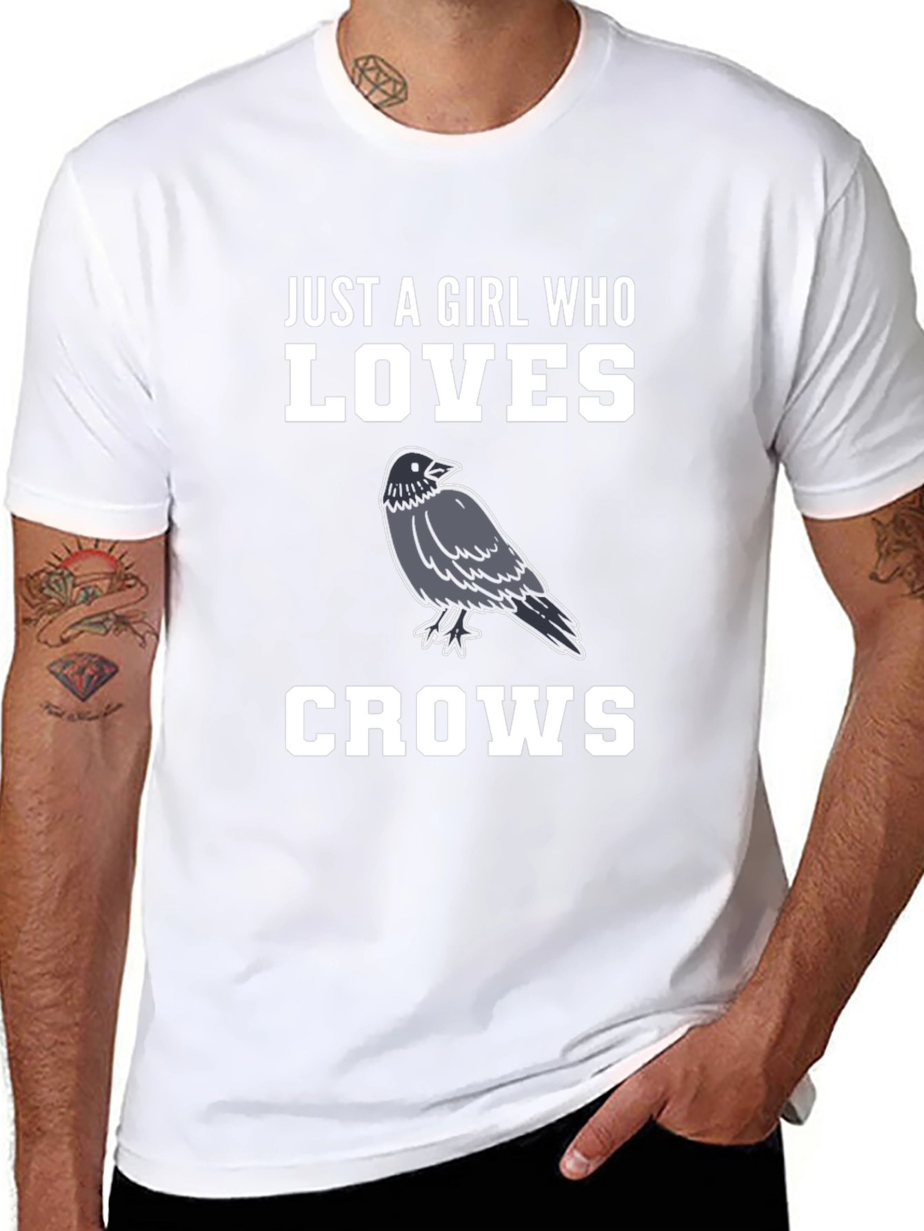 Girl Who Loves Crows Graphic T-Shirt