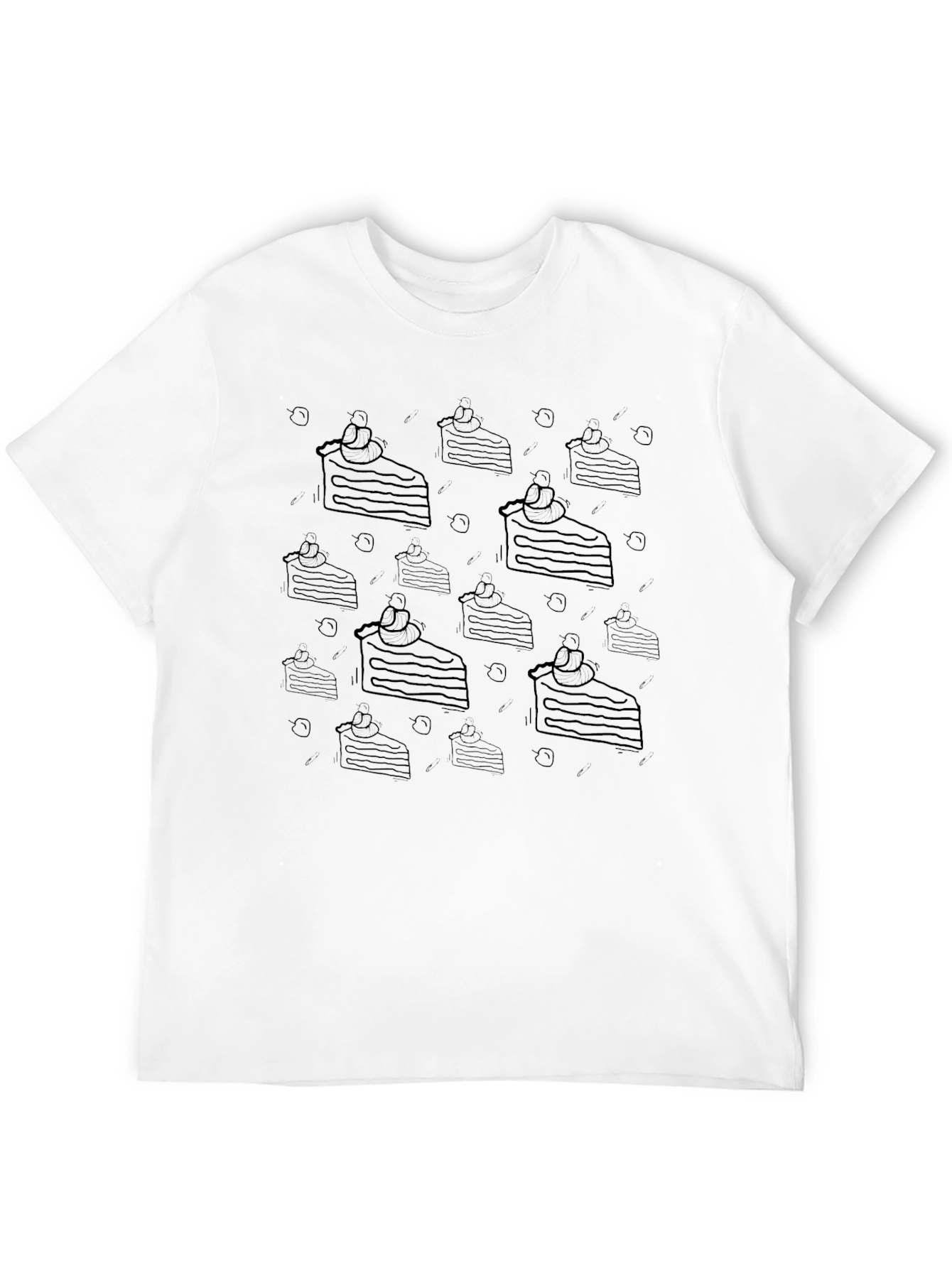 Cake Slice Pattern Black Tee