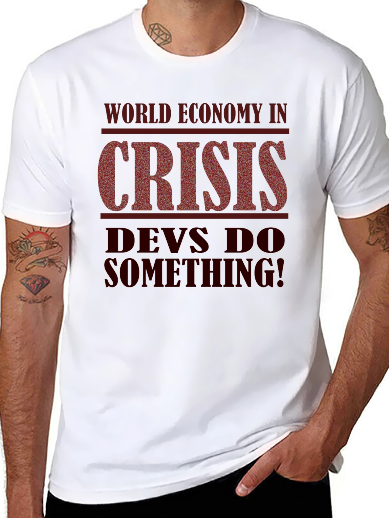 World Economy Crisis Graphic Tee - Developers Needed