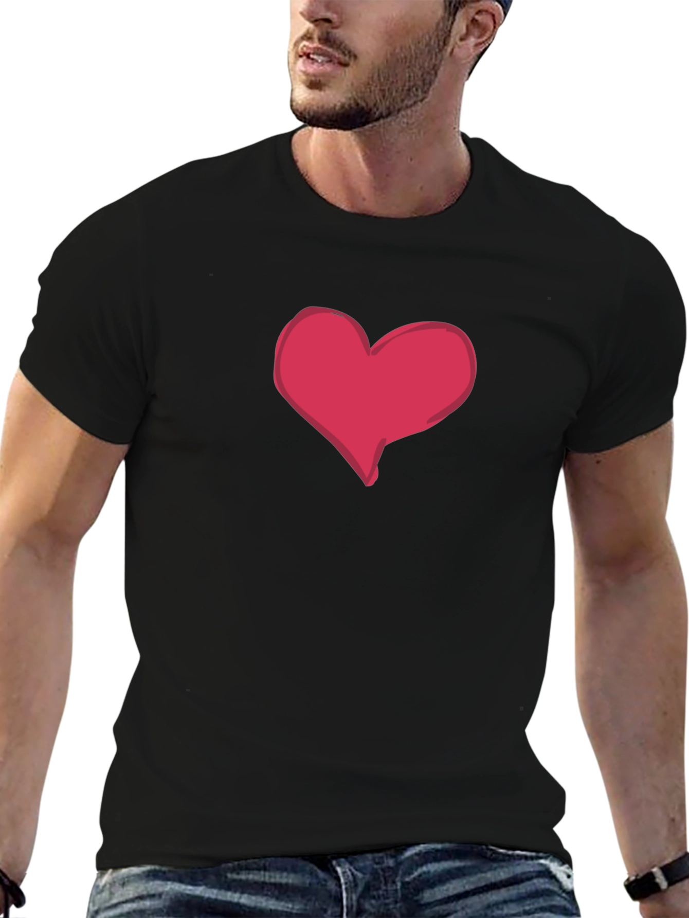 Heart Graphic Black T-Shirt