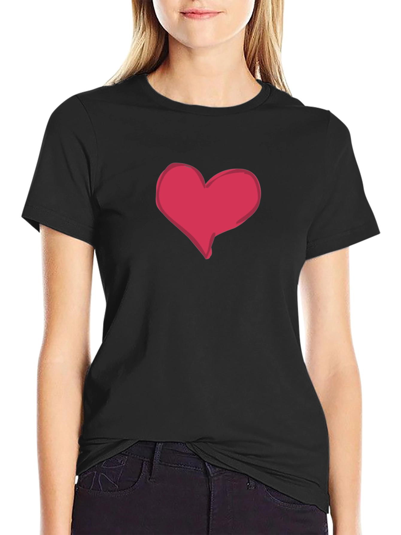 Heart Graphic Black T-Shirt