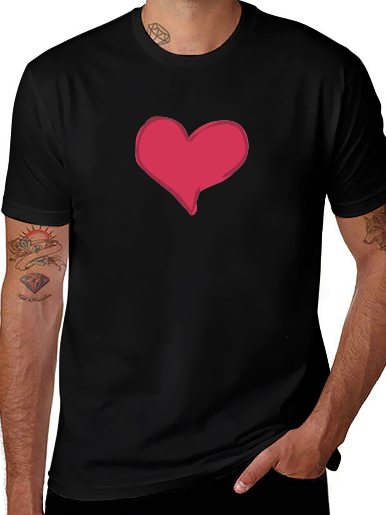 Heart Graphic Black T-Shirt