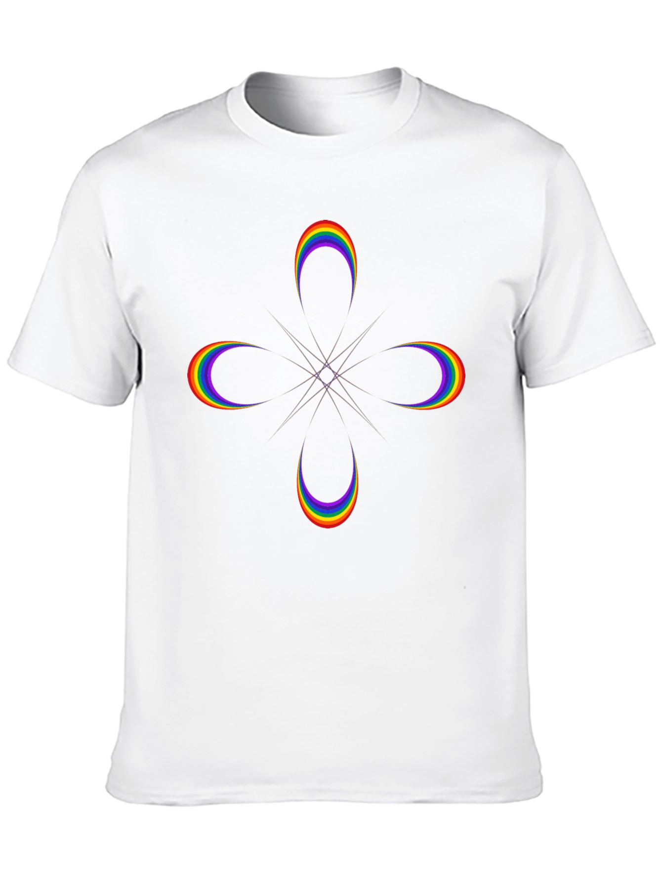Rainbow Crescent Graphic Black T-Shirt