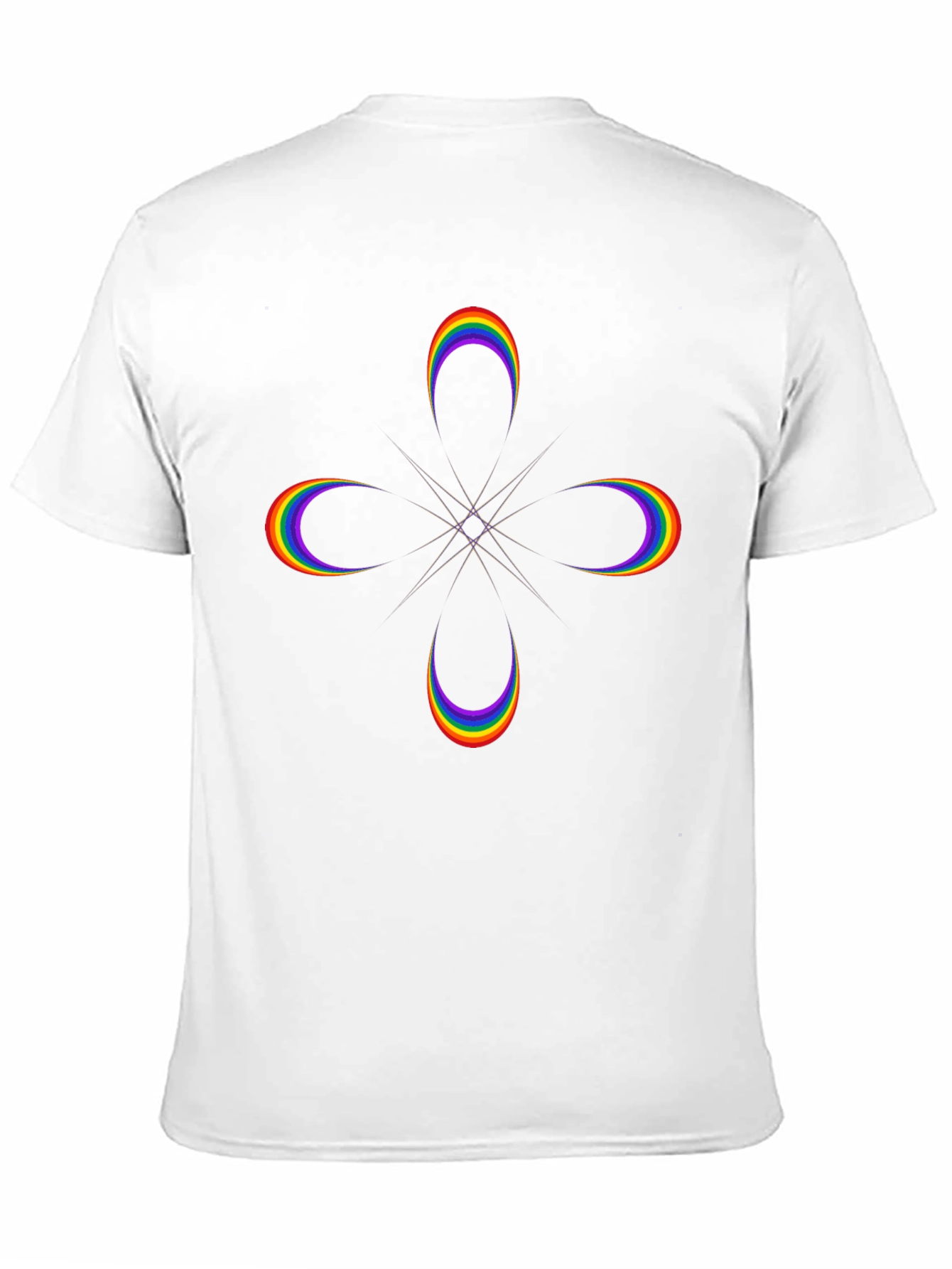 Rainbow Crescent Graphic Black T-Shirt