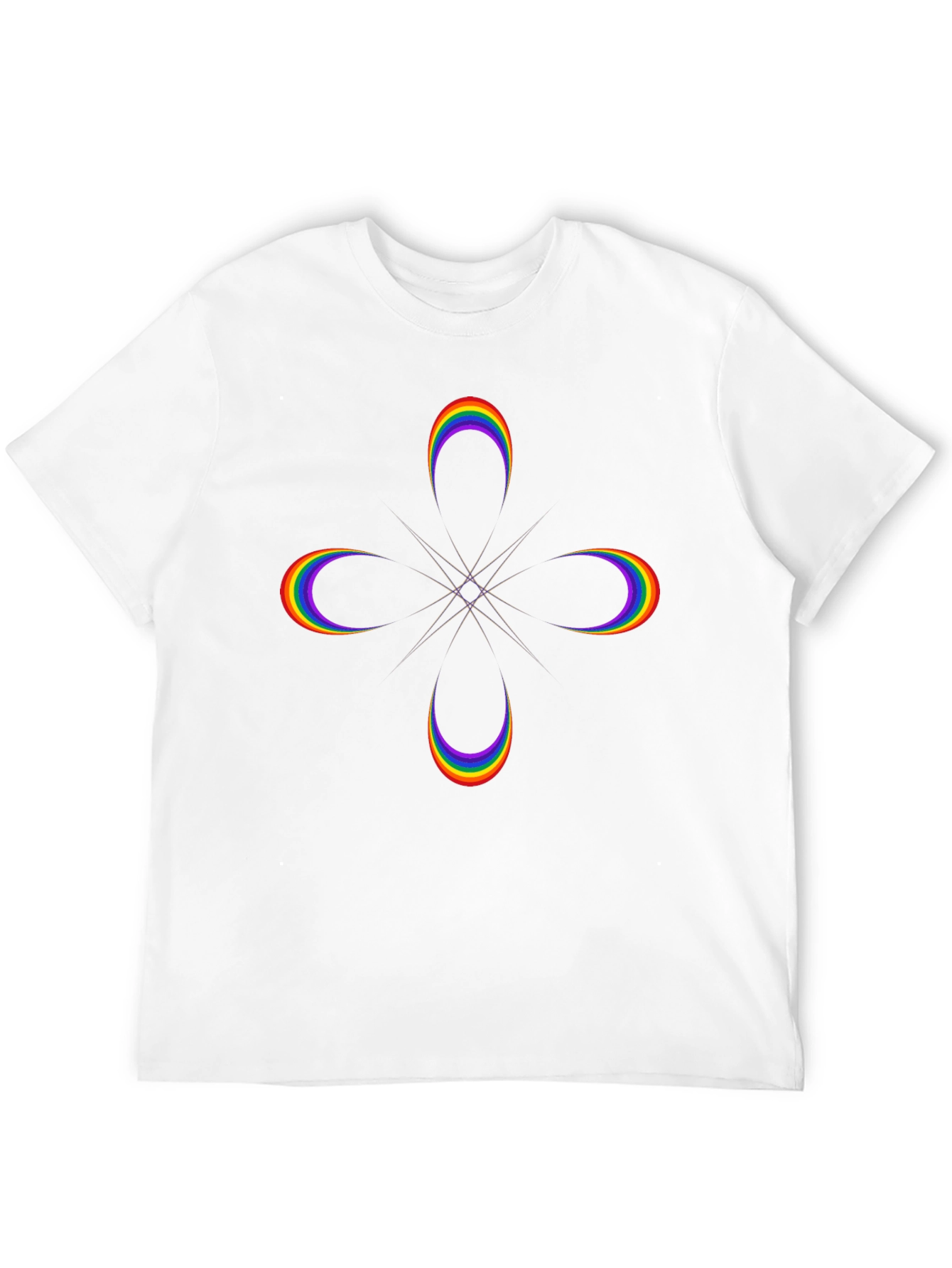 Rainbow Crescent Graphic Black T-Shirt