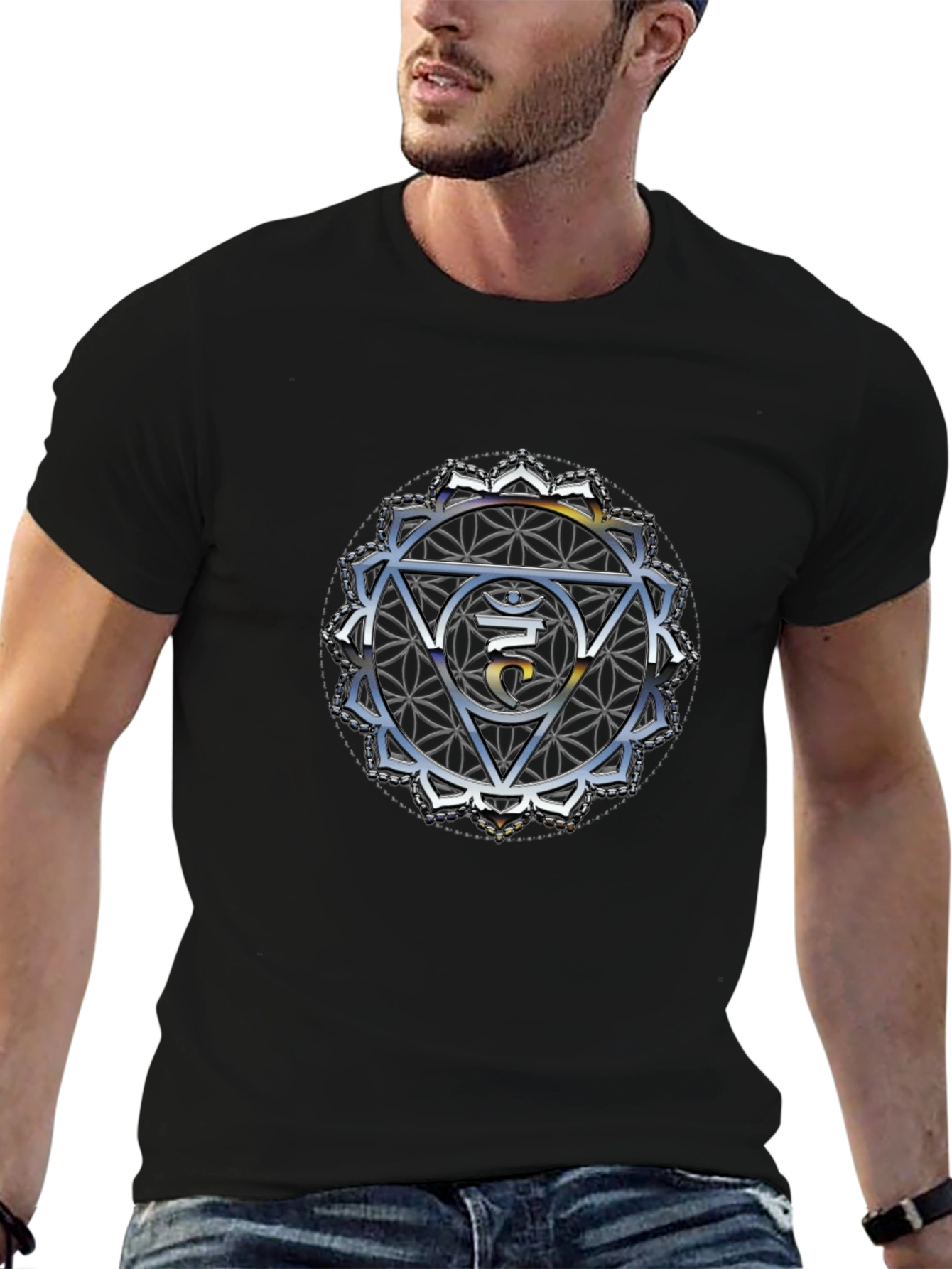 Crown Chakra T-Shirt - Spiritual Om Design