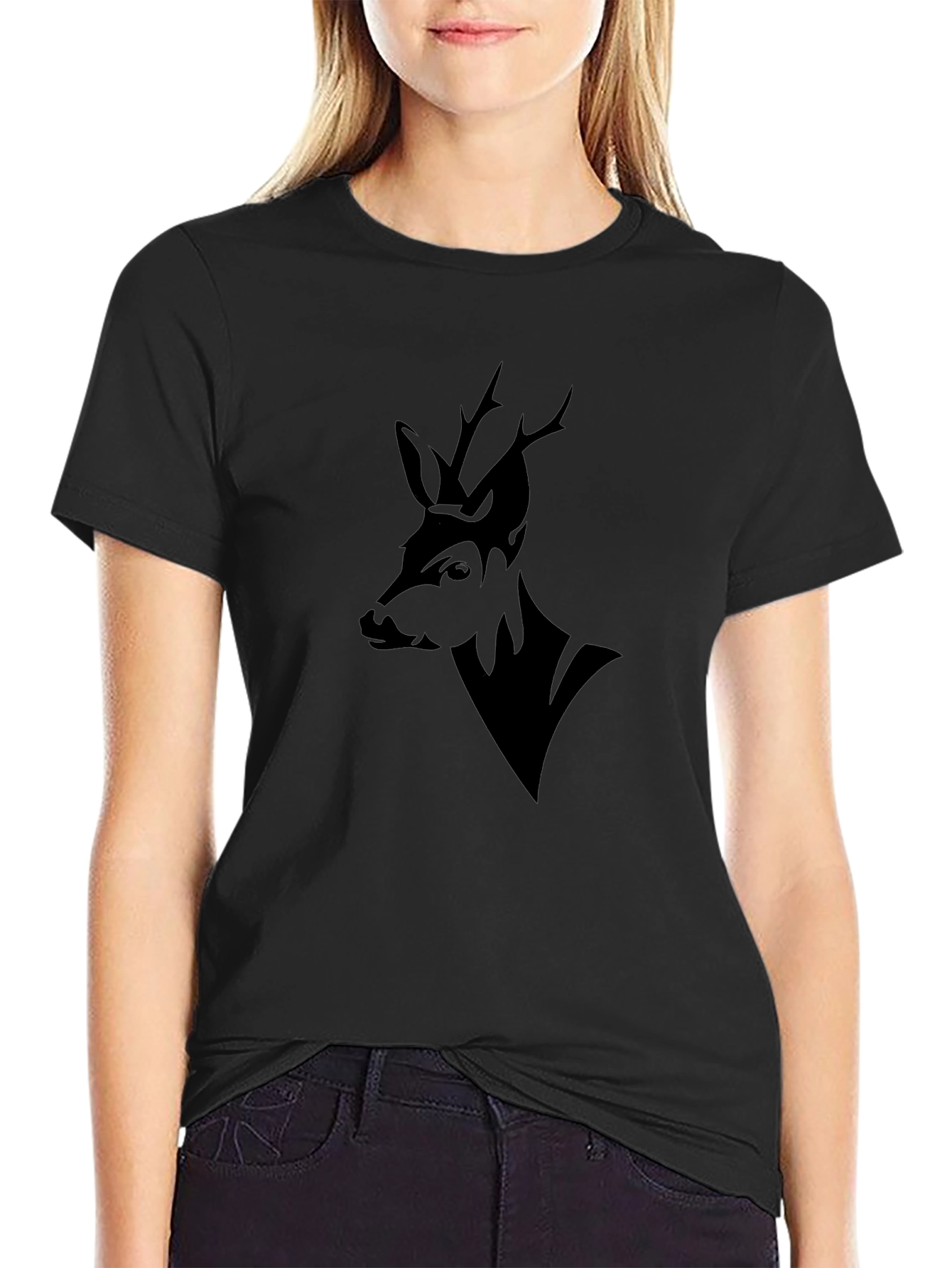 Black Deer Graphic Tee - Stylish Mens Shirt