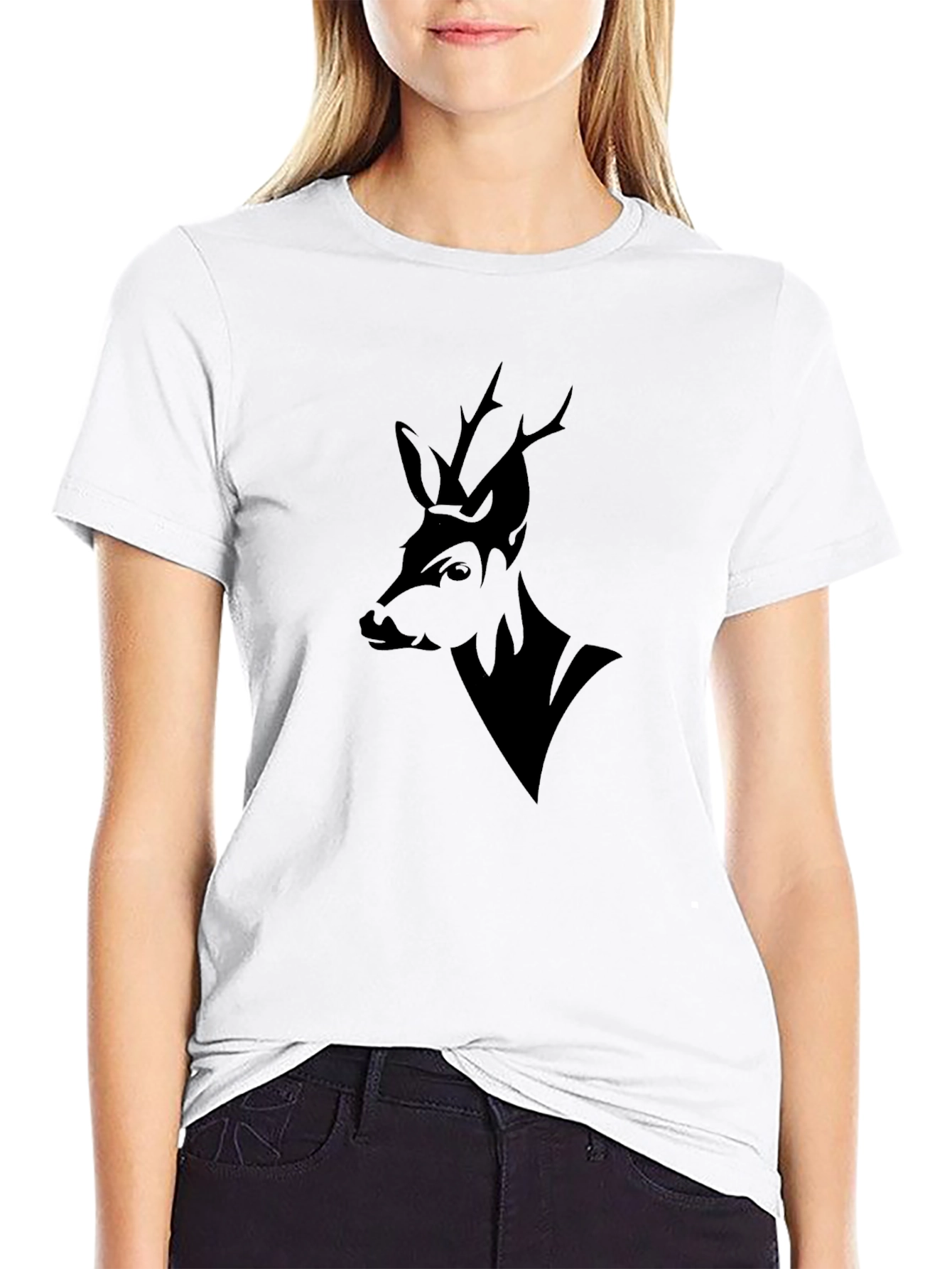 Black Deer Graphic Tee - Stylish Mens Shirt