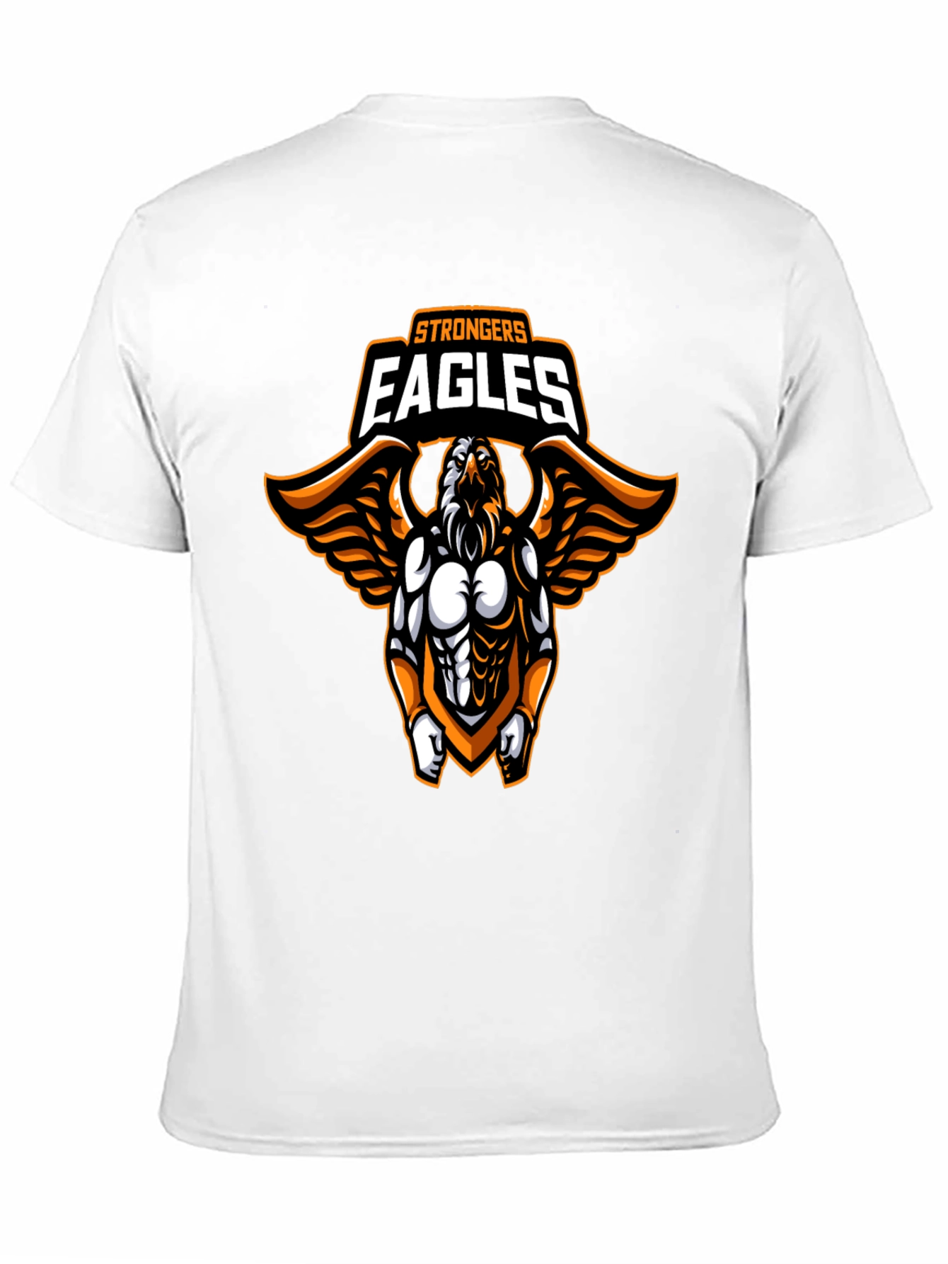 Strongers Eagles Black T-Shirt with Graphic Print