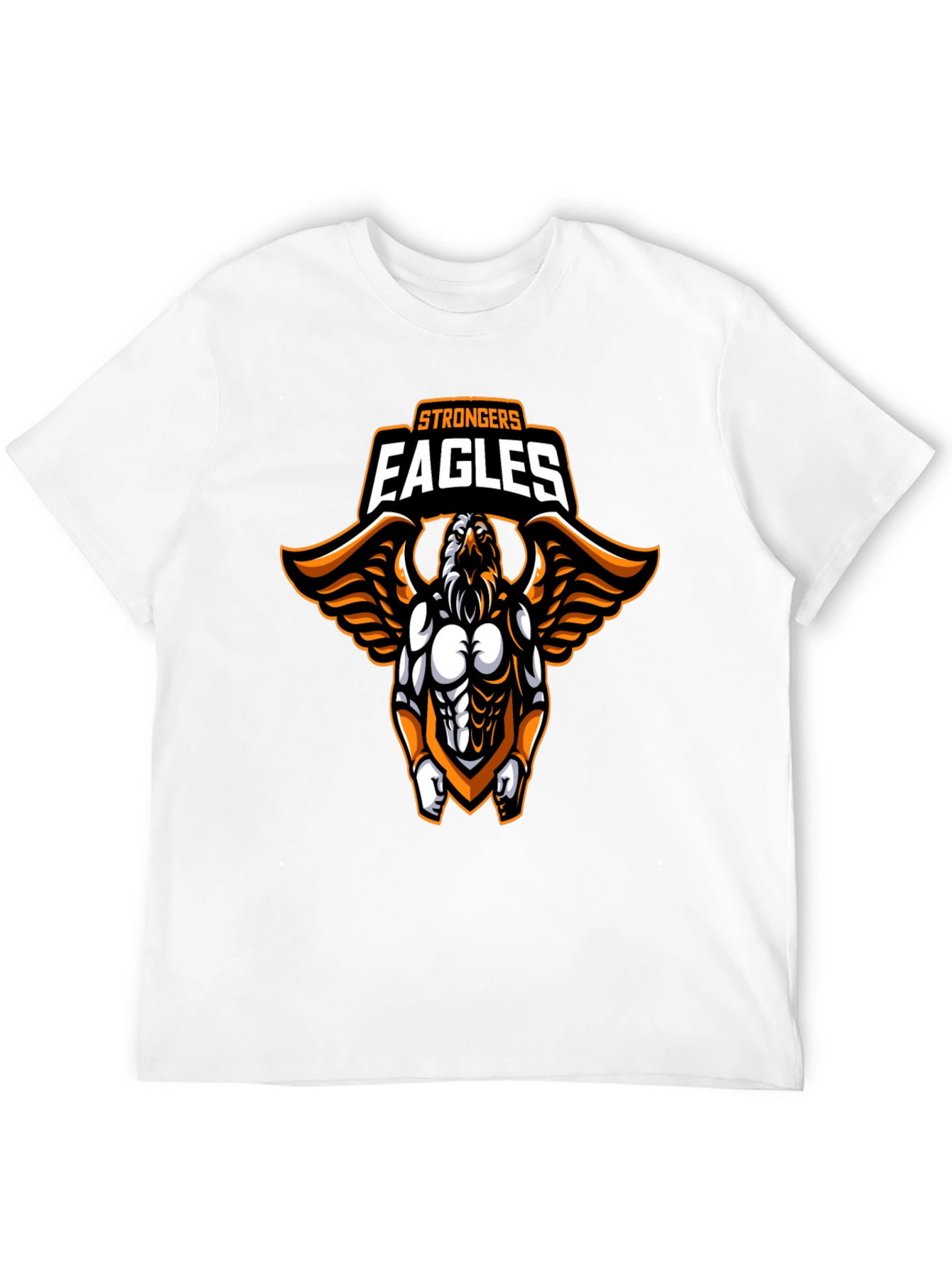 Strongers Eagles Black T-Shirt with Graphic Print