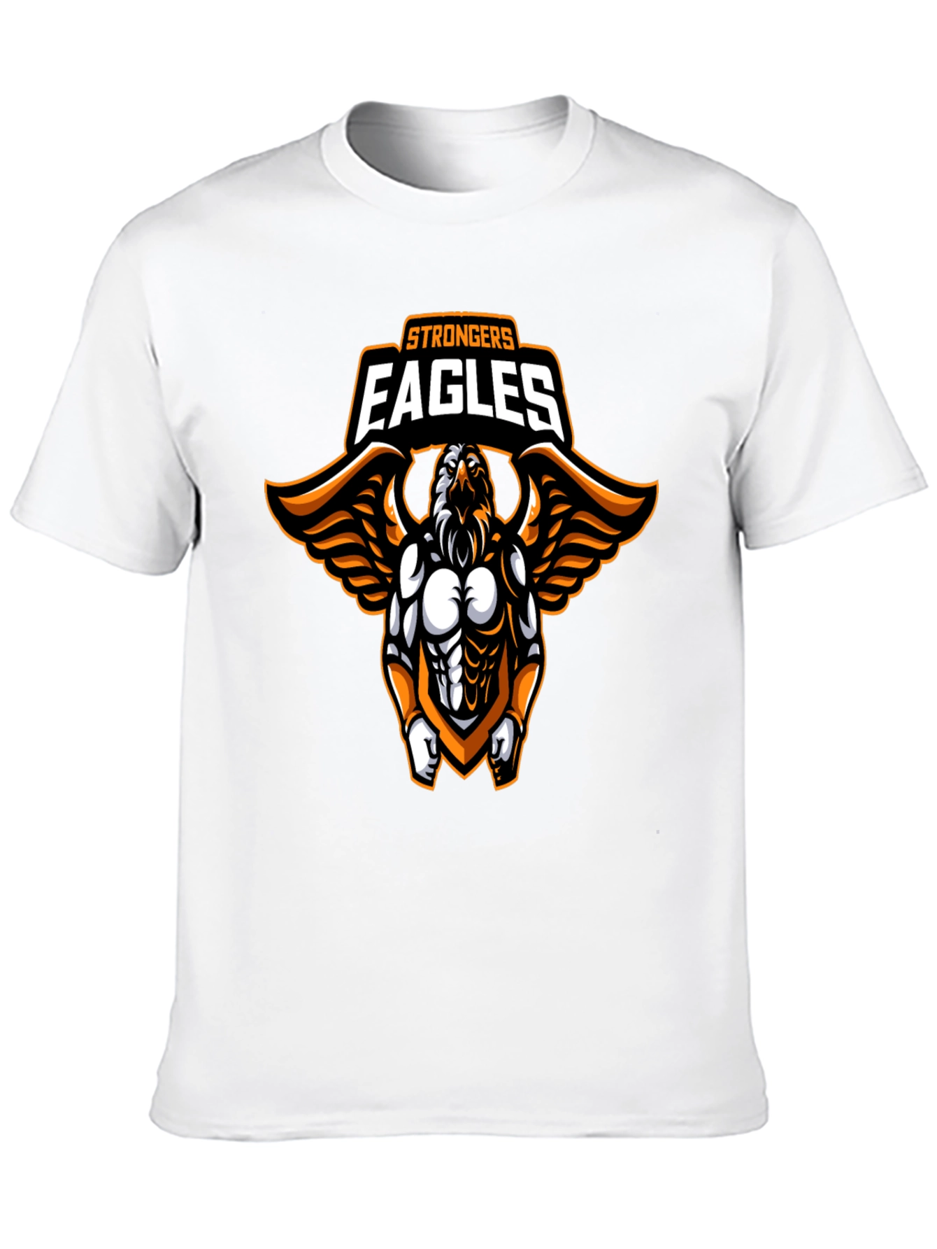 Strongers Eagles Black T-Shirt with Graphic Print