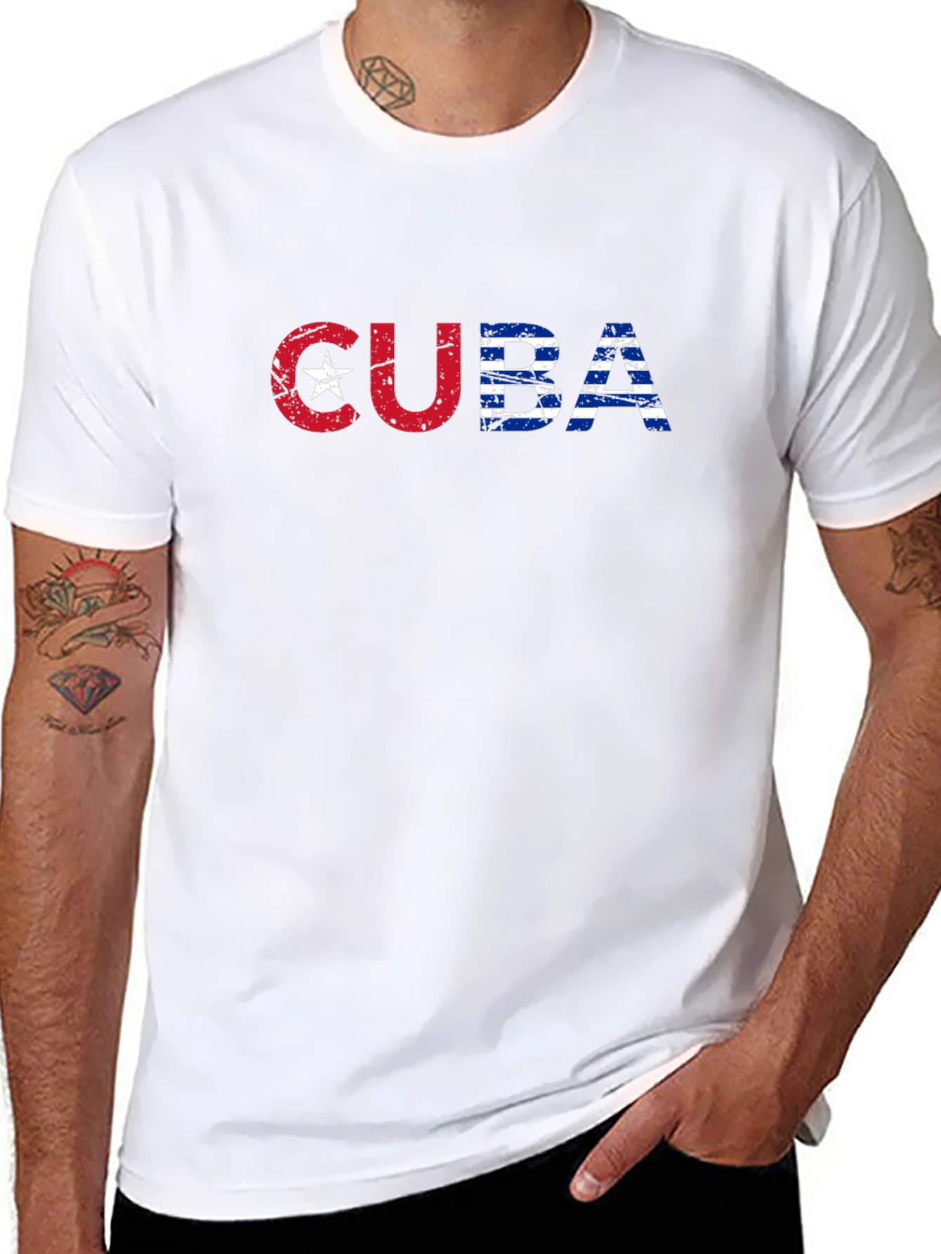 Cuba Flag T-Shirt - Distressed Graphic Tee