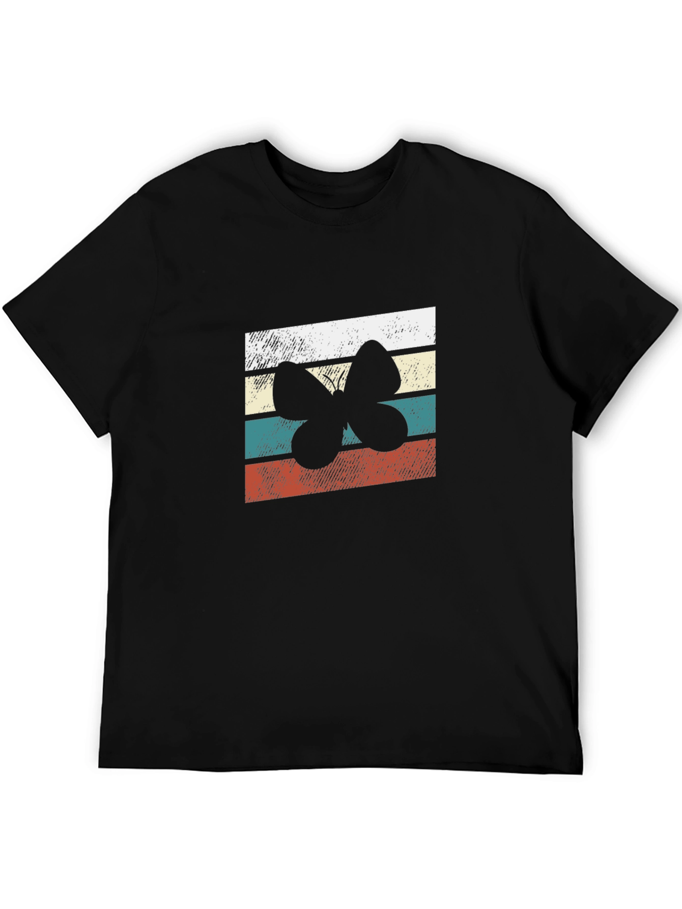 Retro Butterfly Graphic Tee - Classic Black