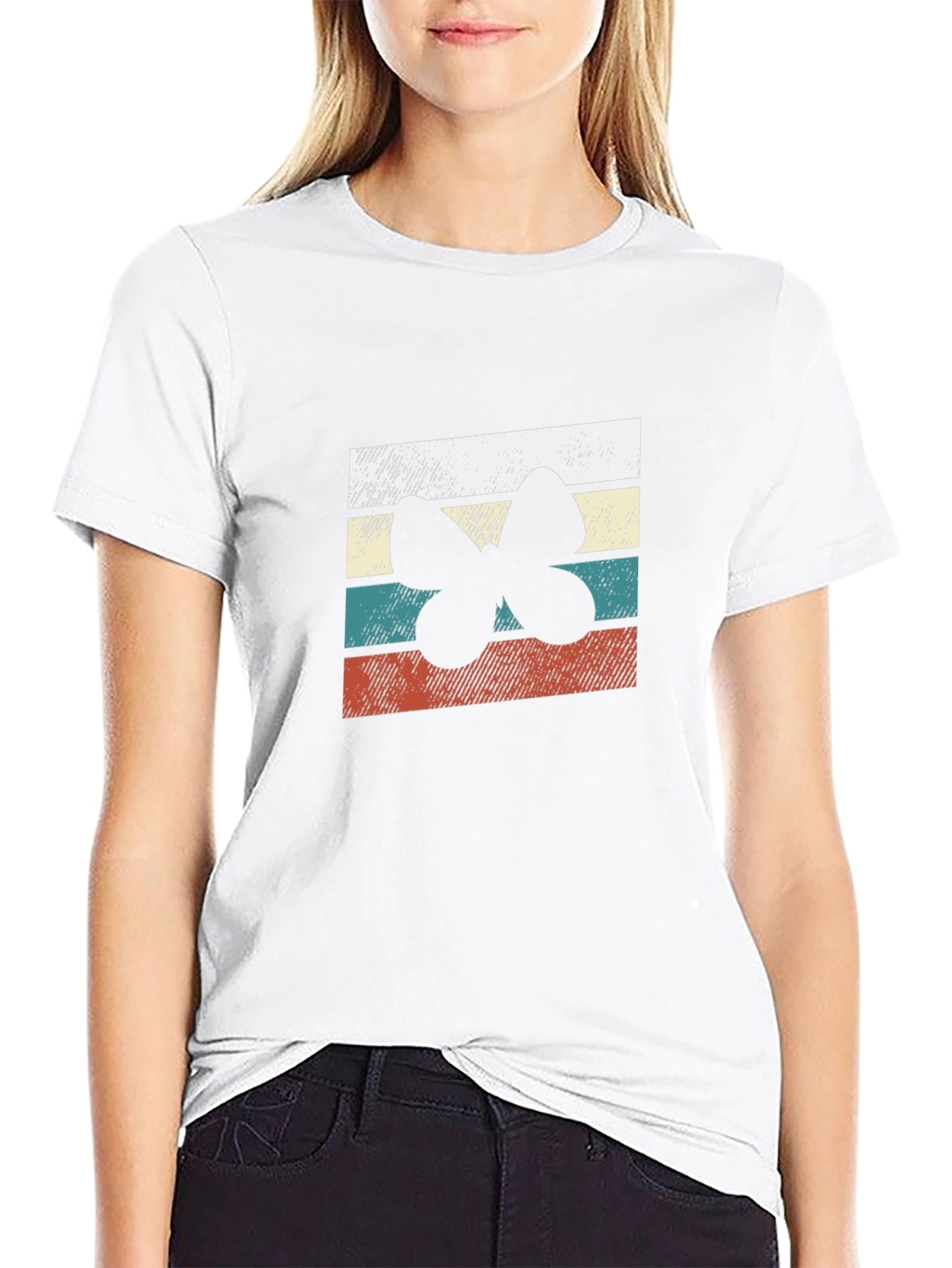Retro Butterfly Graphic Tee - Classic Black