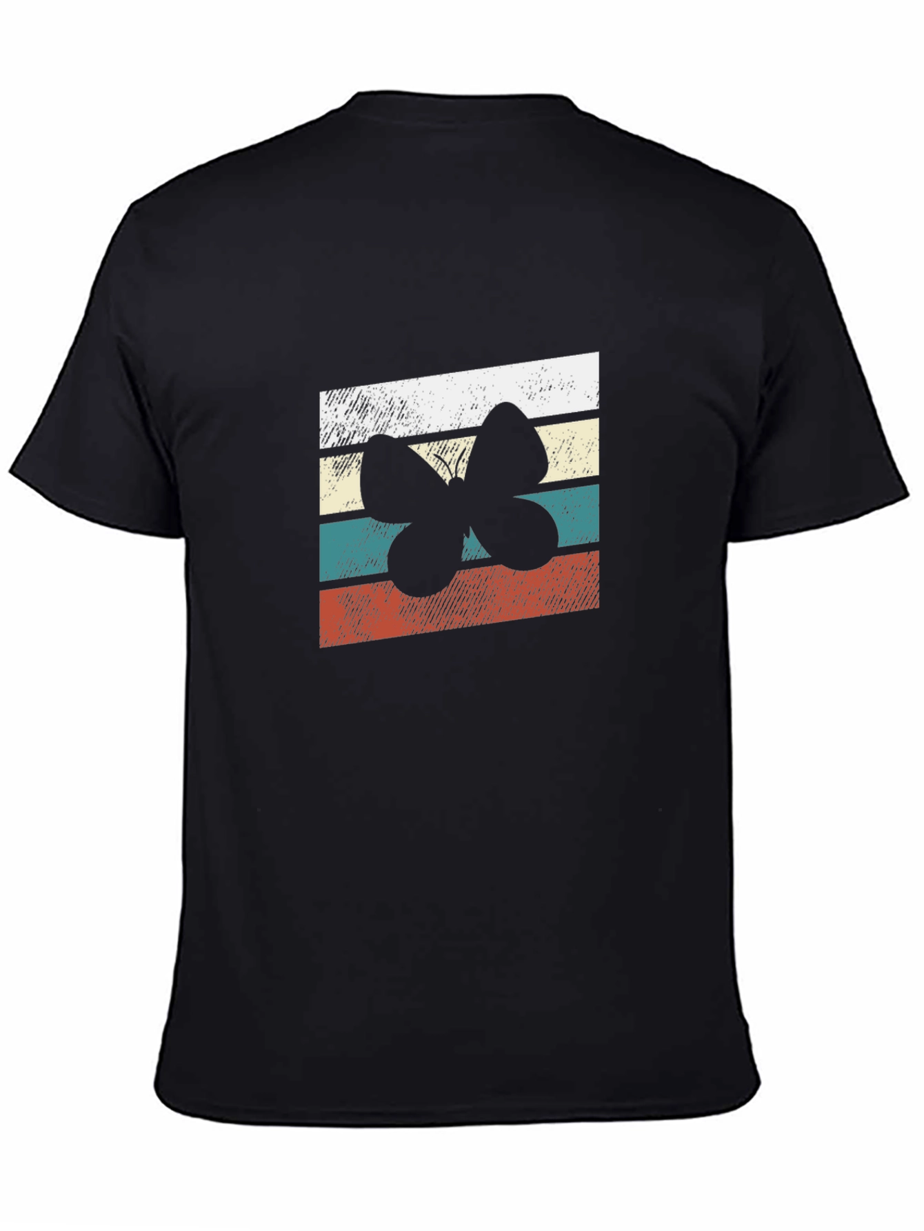 Retro Butterfly Graphic Tee - Classic Black