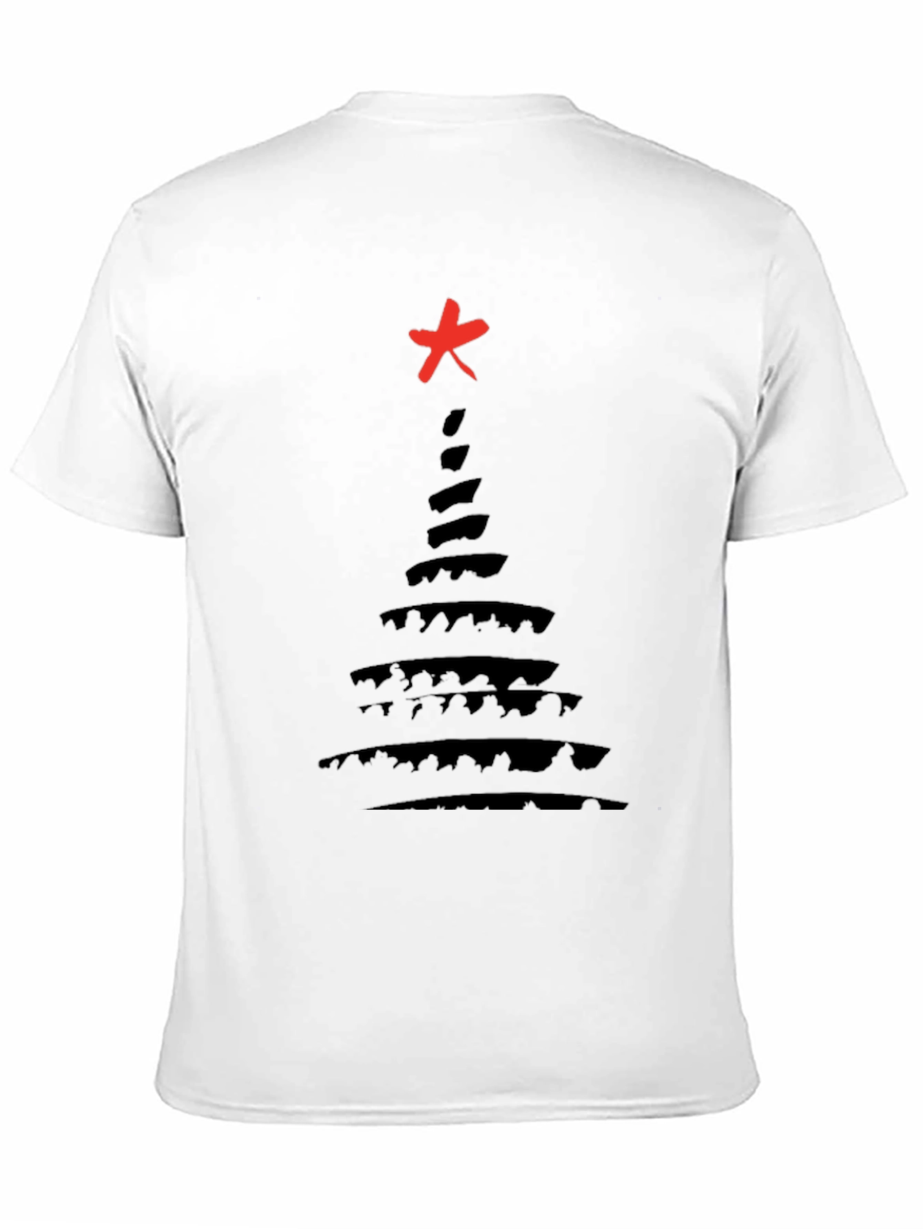 Abstract Christmas Tree Black T-Shirt