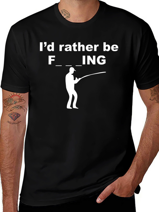 Funny Fishing Graphic T-Shirt - Black