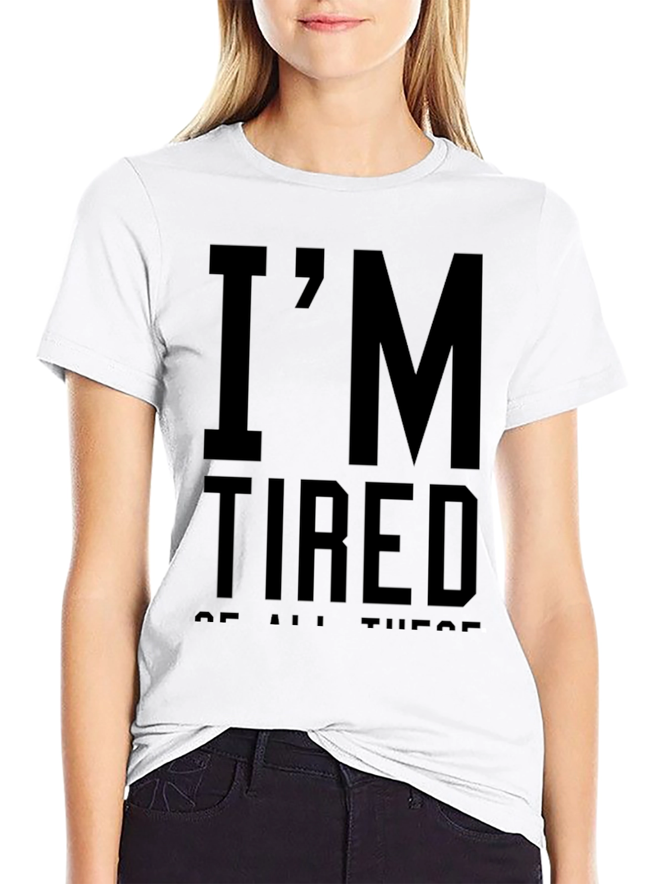 Im Tired Graphic T-Shirt - Black Cotton Tee