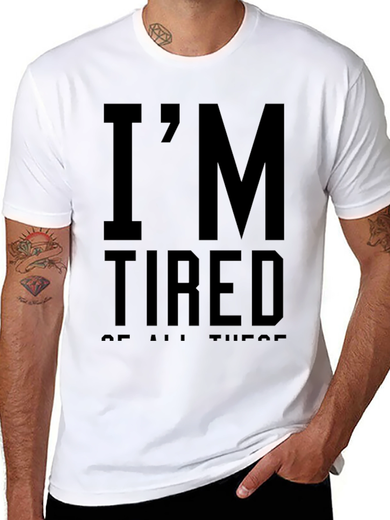 Im Tired Graphic T-Shirt - Black Cotton Tee