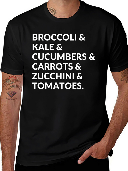 Veggie List Tee - Broccoli Kale Cucumber Carrot Zucchini Tomato