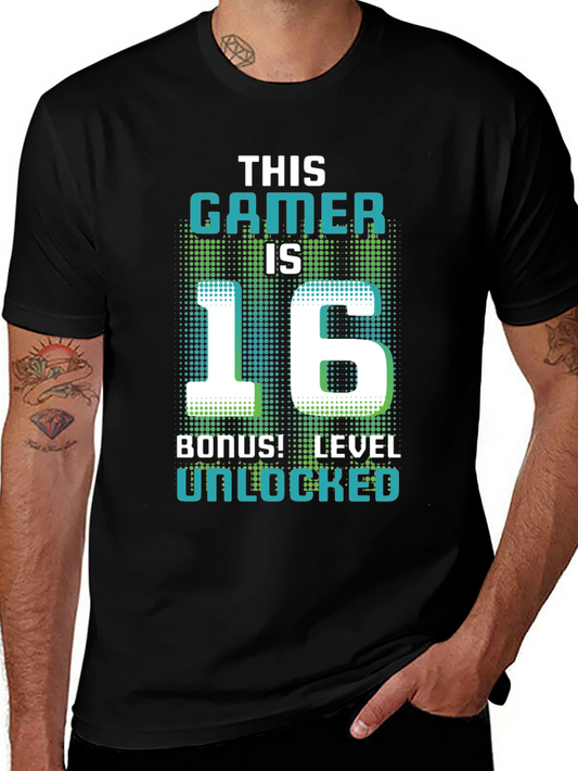 Gamer Level 16 Unlocked Birthday T-Shirt