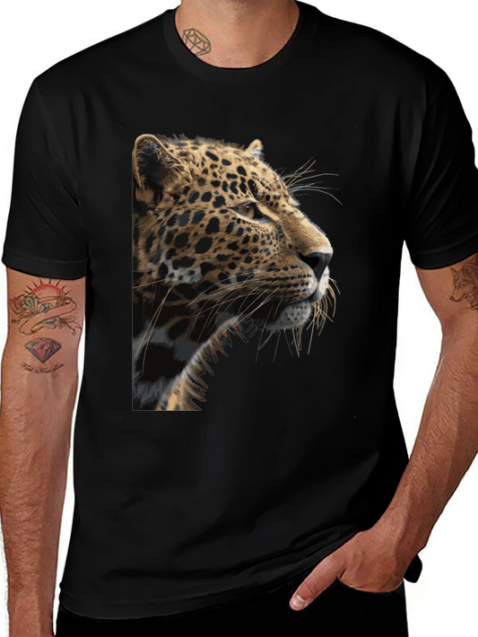 Jaguar Print Black T-Shirt - Mens Graphic Tee