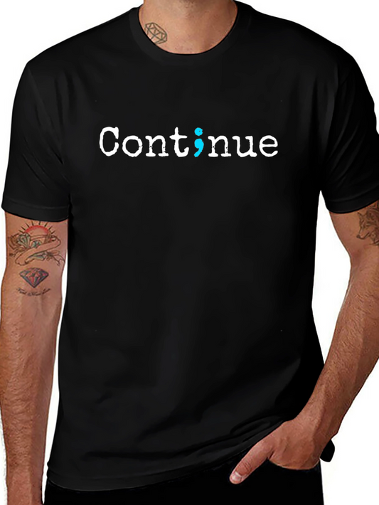 Continue Semicolon Graphic T-Shirt - Mental Health Awareness