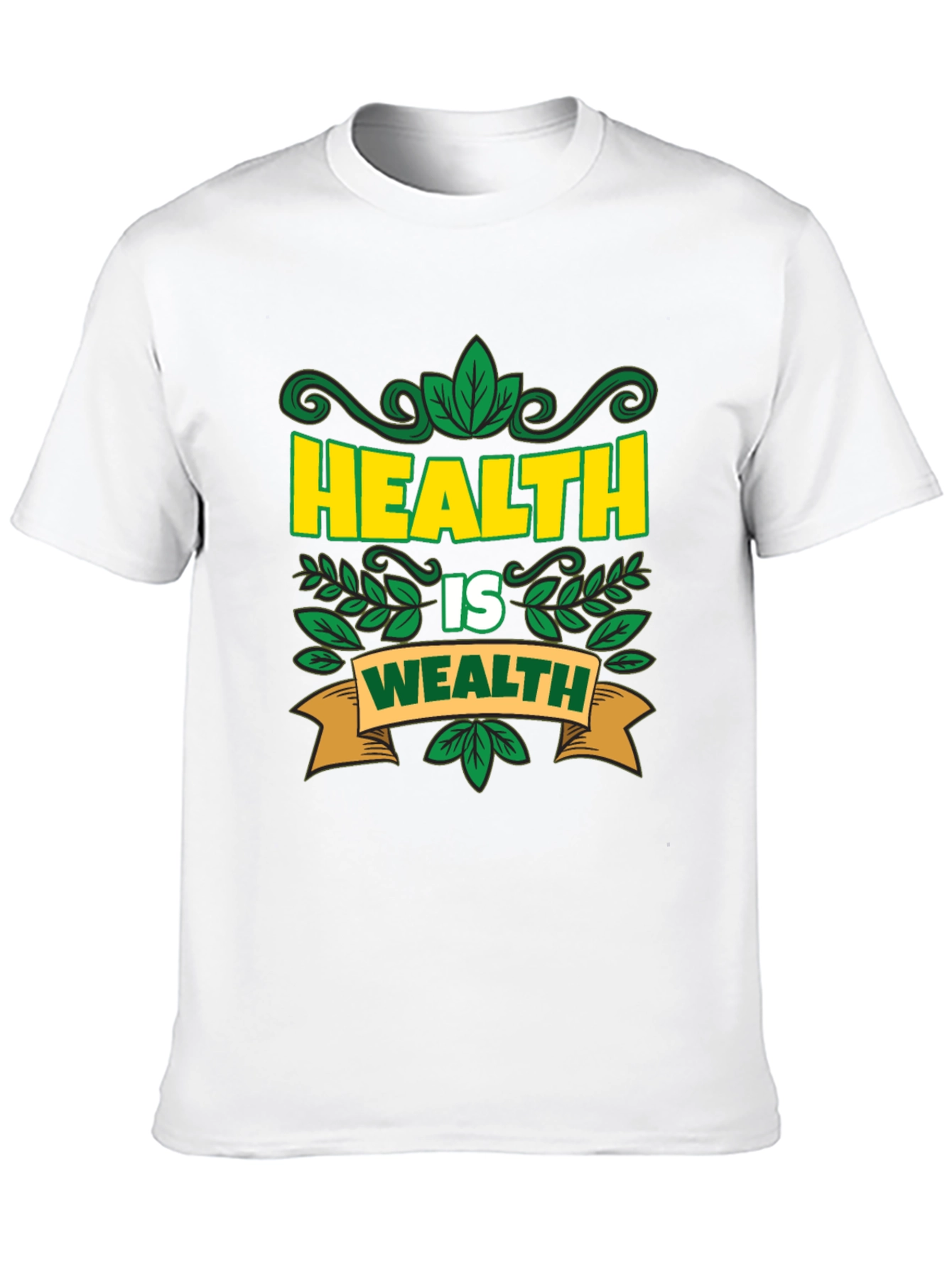 Health Is Wealth T-Shirt - Black Graphic Tee