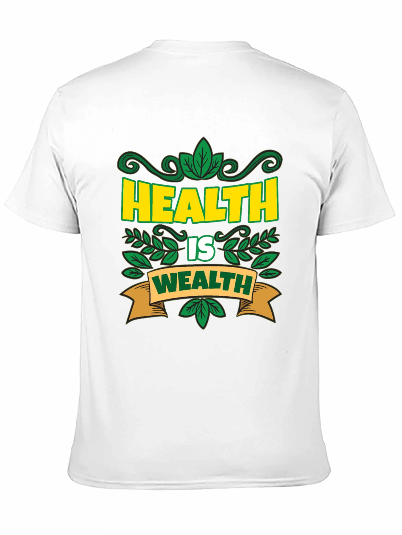Health Is Wealth T-Shirt - Black Graphic Tee