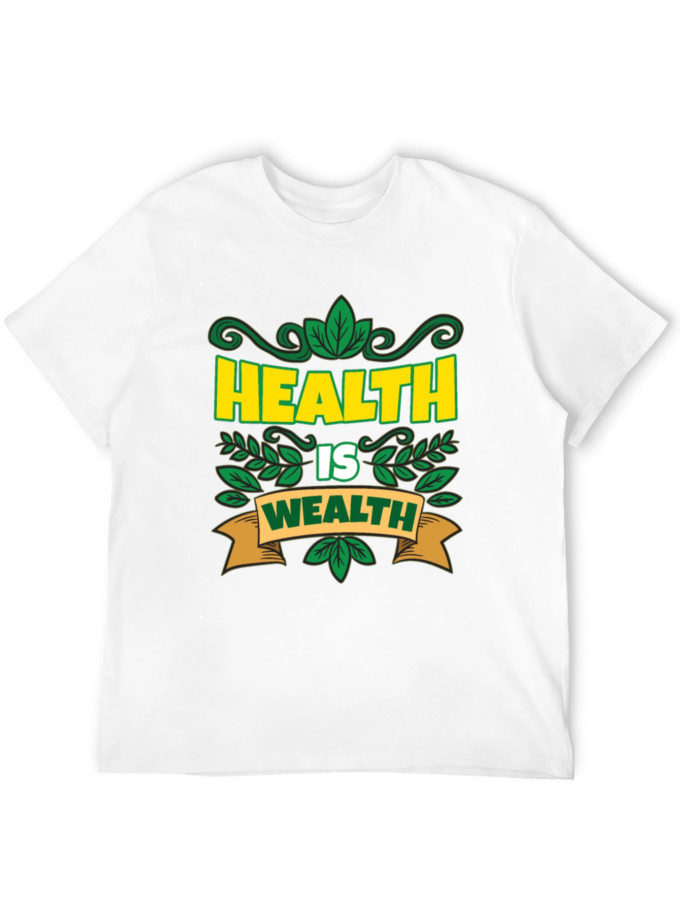 Health Is Wealth T-Shirt - Black Graphic Tee