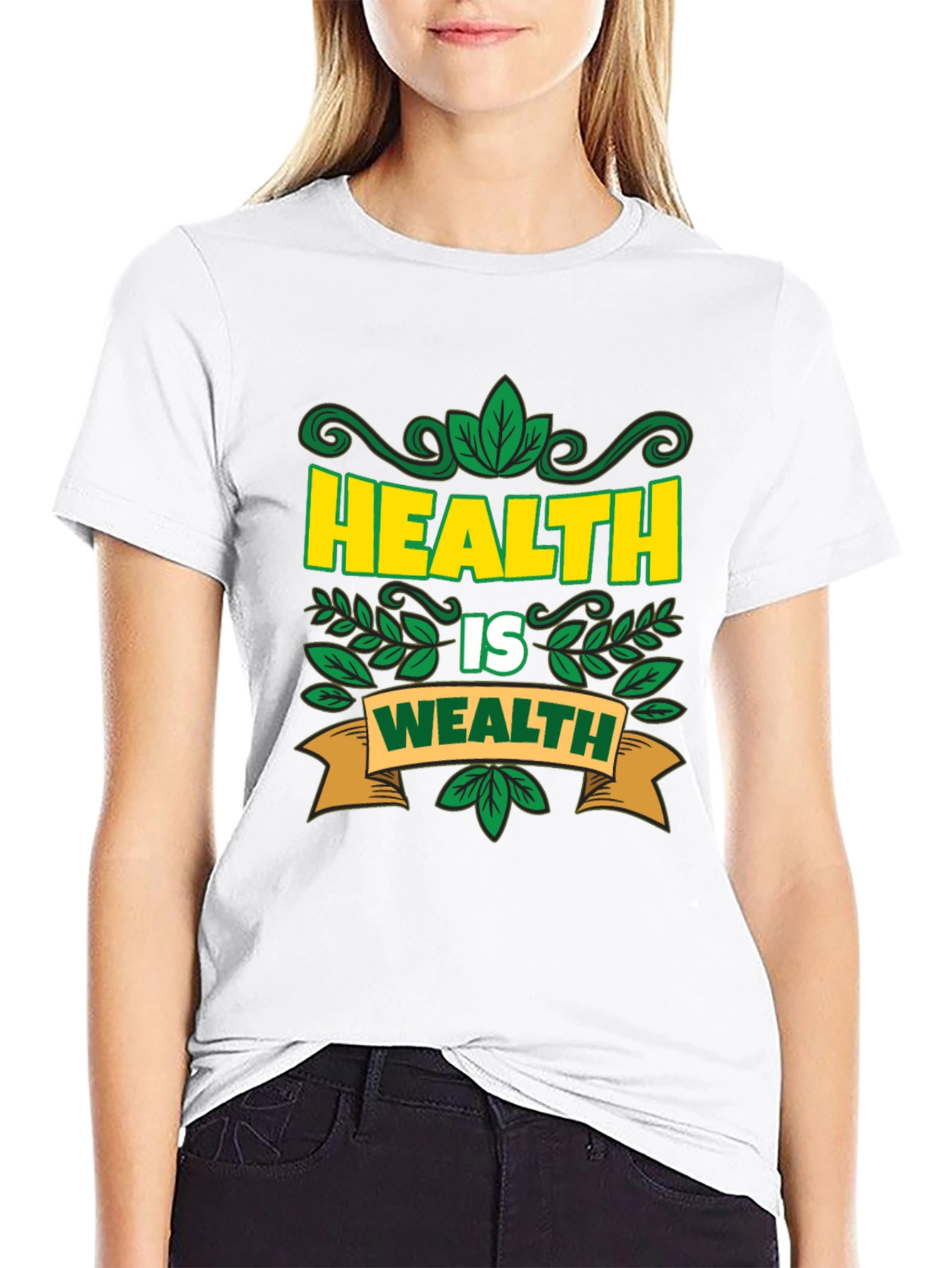 Health Is Wealth T-Shirt - Black Graphic Tee