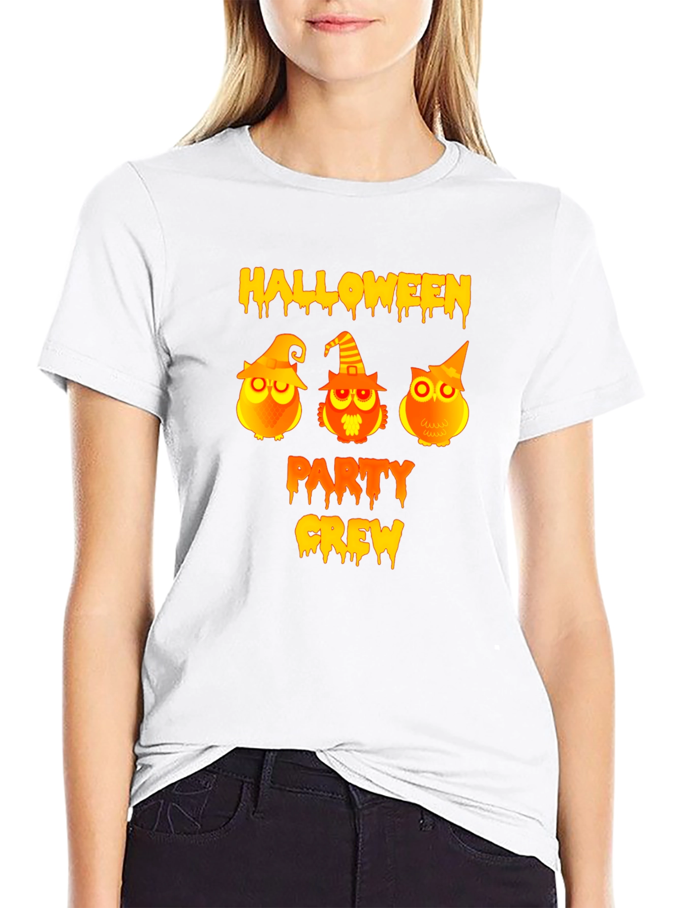 Halloween Party Crew Owls Graphic T-Shirt