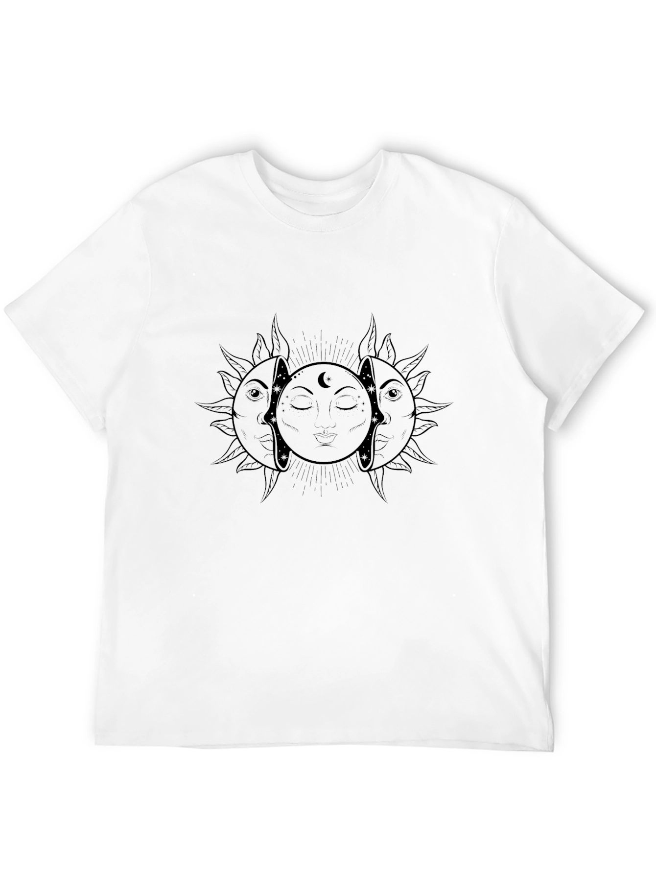 Sun Moon Eclipse Graphic T-Shirt - Black