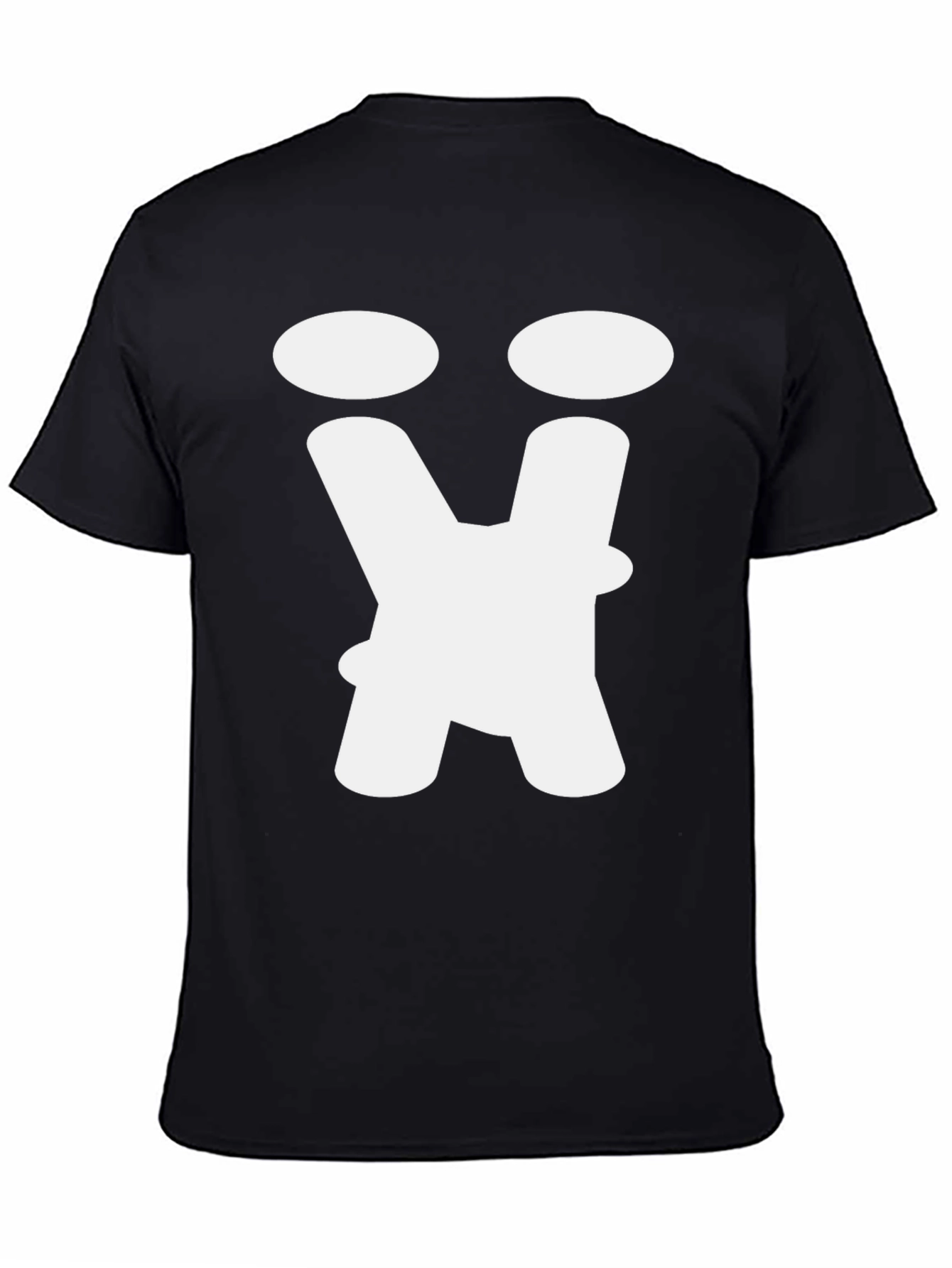 Abstract Face Graphic Tee - Black Cotton T-Shirt