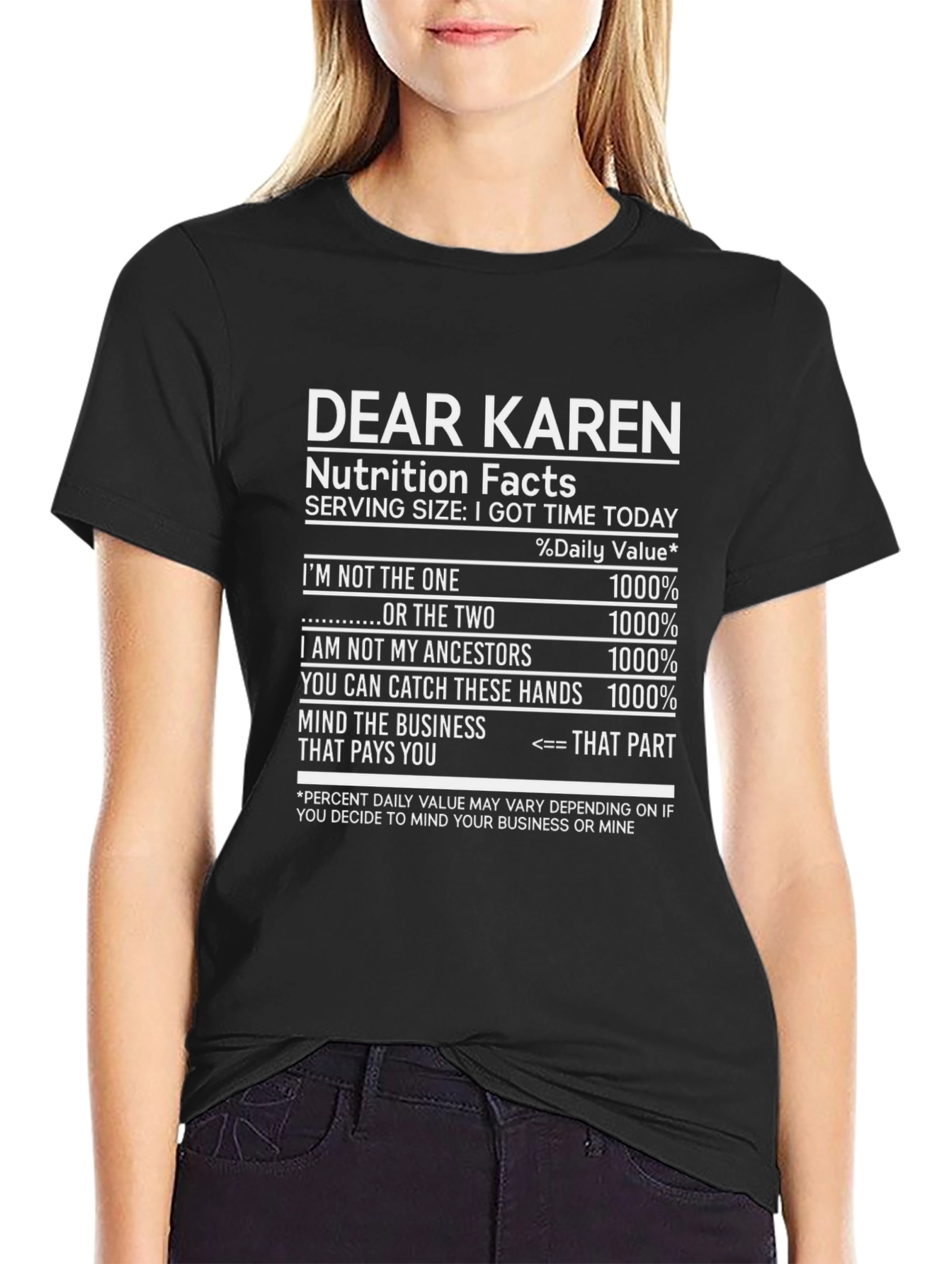 Dear Karen Nutrition Facts T-Shirt