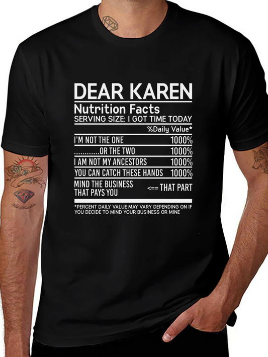 Dear Karen Nutrition Facts T-Shirt