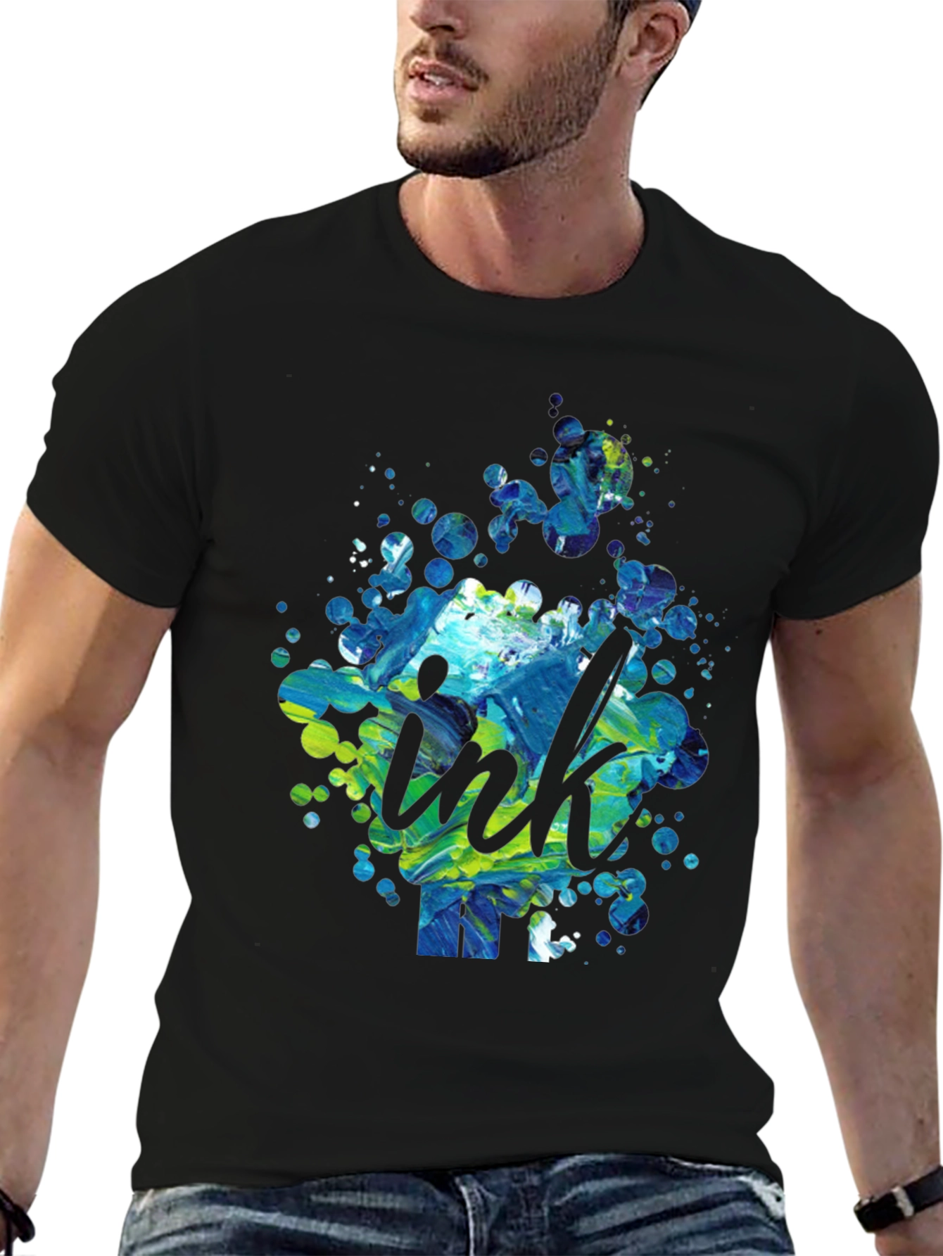 Ink Splatter Graphic Tee - Modern Design